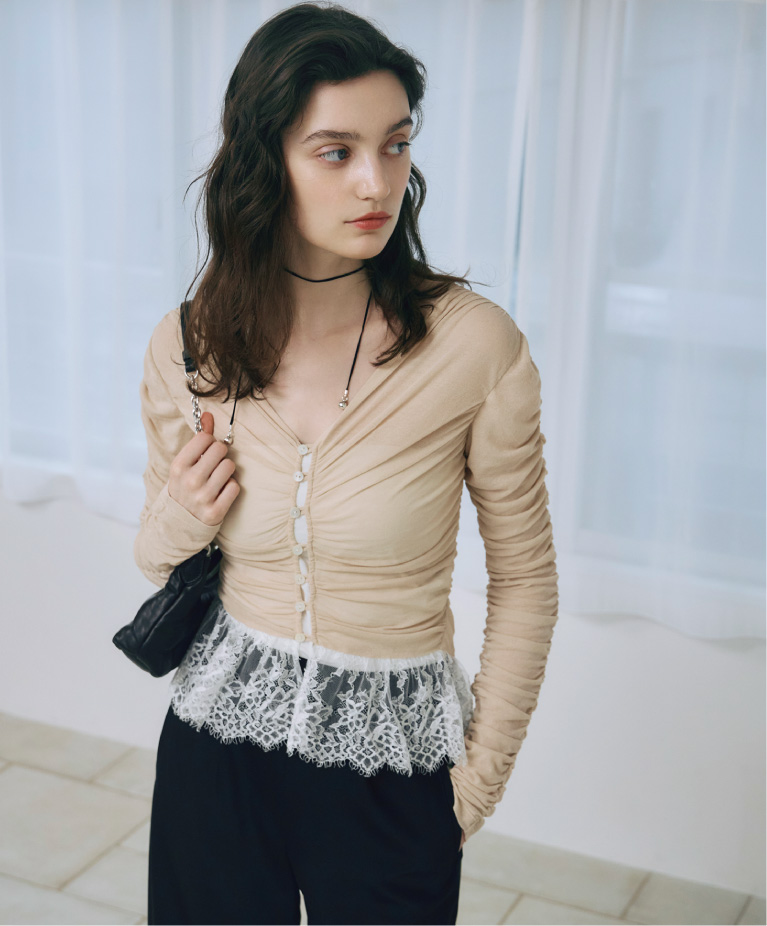 SHEER JERSEY CARDIGAN styling