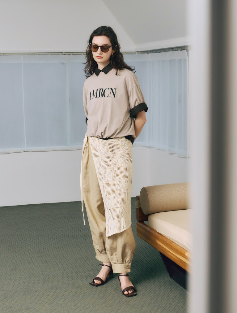 DRAWSTRING CROPPED TEE styling