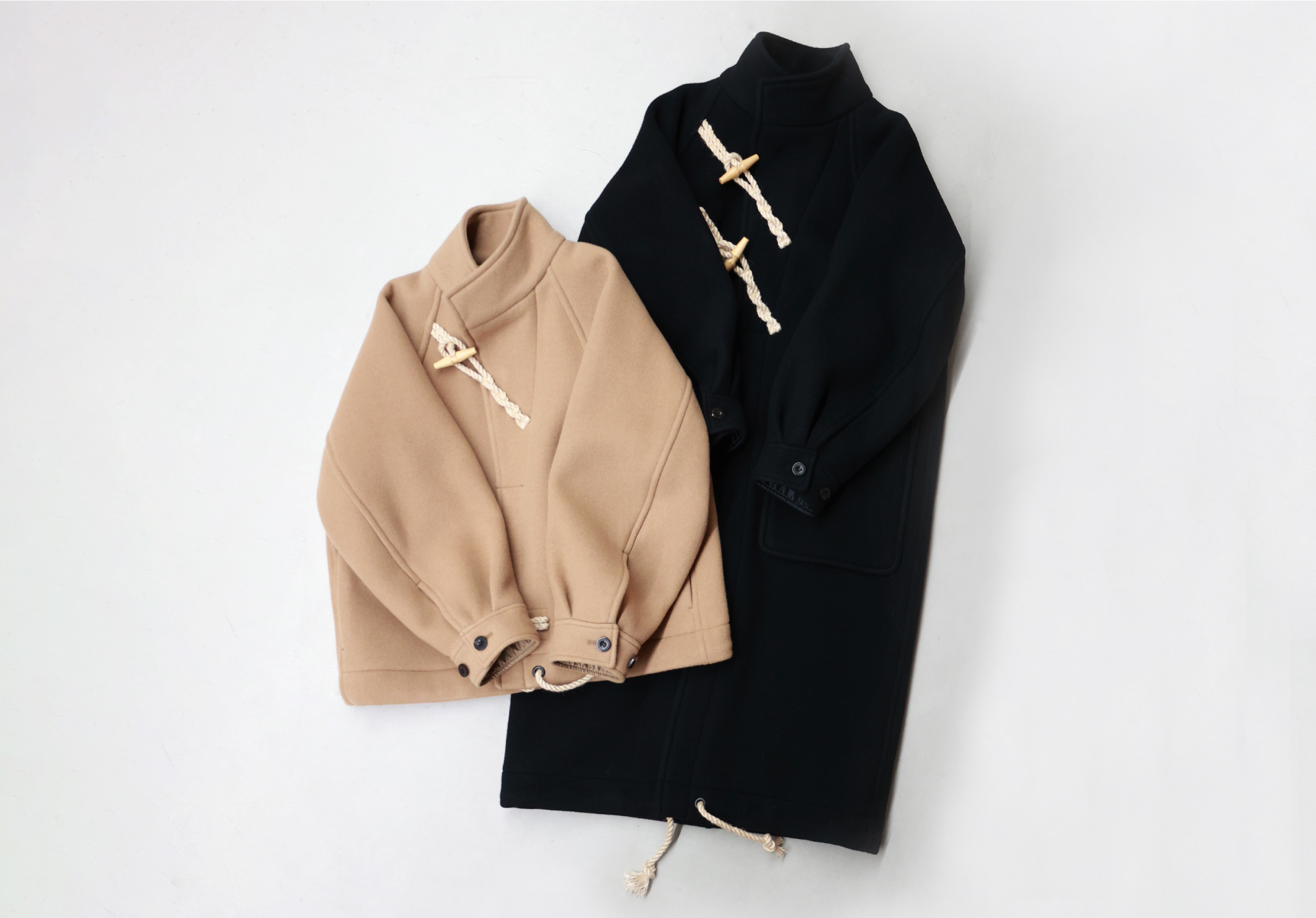 HYKE DOUBLE FACE DUFFEL JACKET & COAT