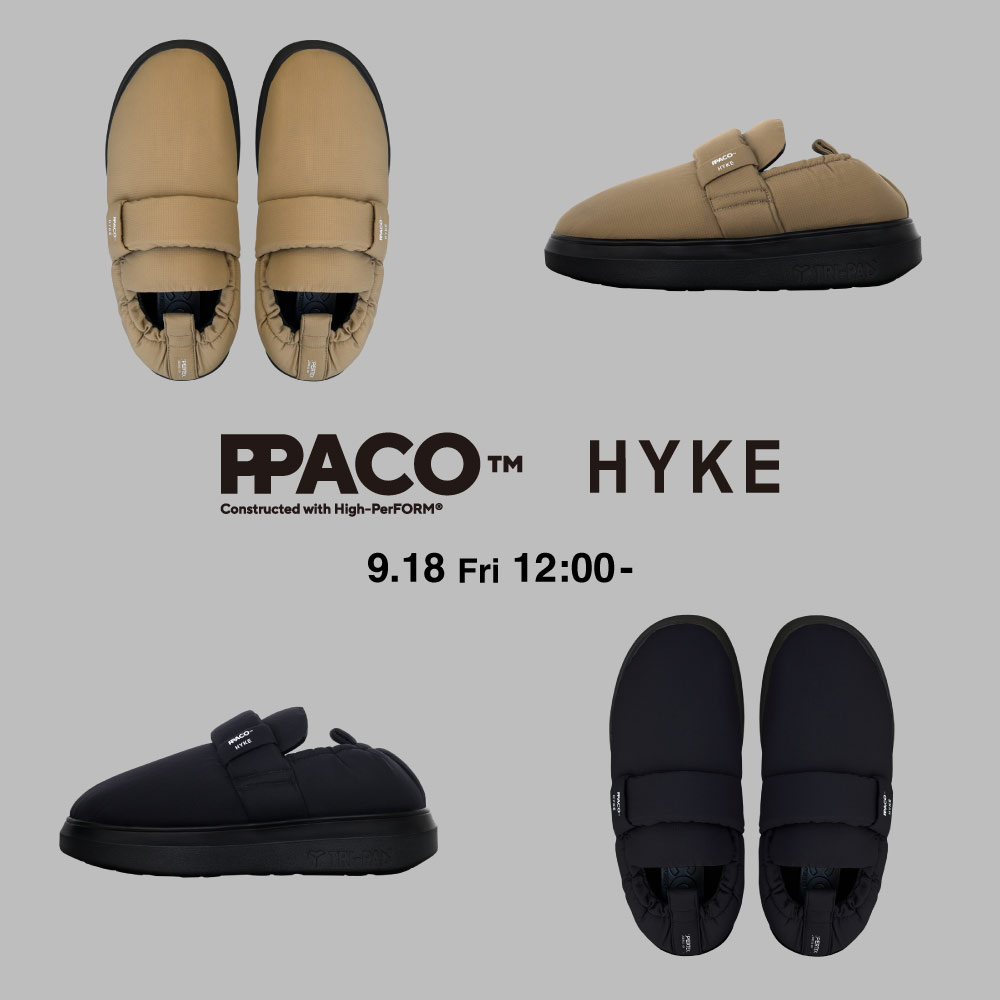 【9/18(金)12時発売】PPACO™×HYKE コラボシューズ登場