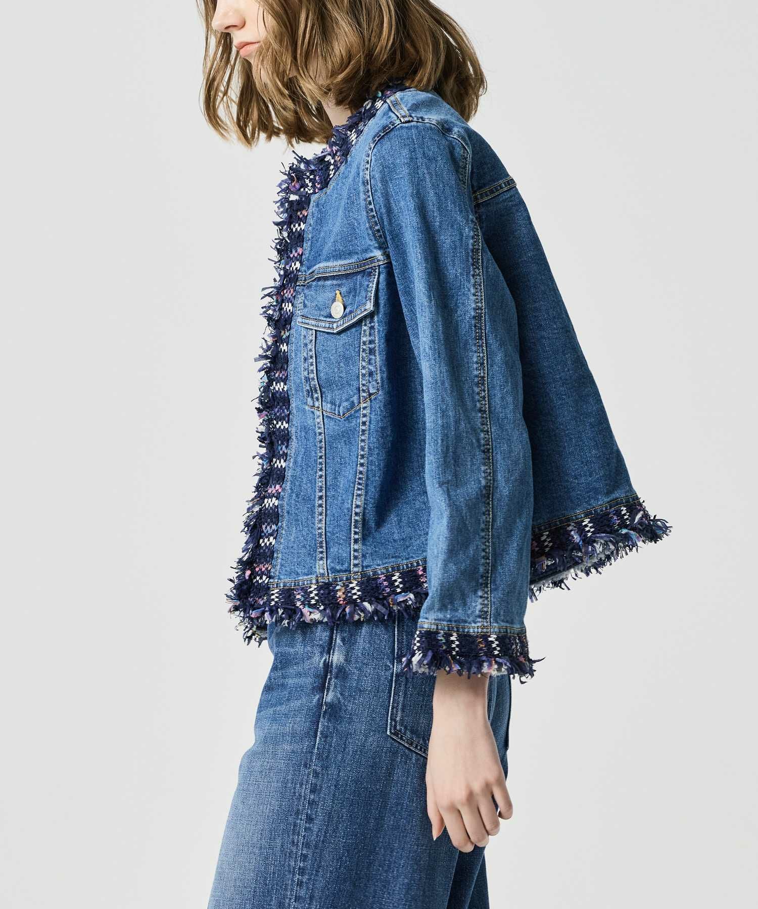 JAPAN DENIM(ジャパンデニム)】 COOHEM_TWEED FRINGE NO COLLAR JACKET