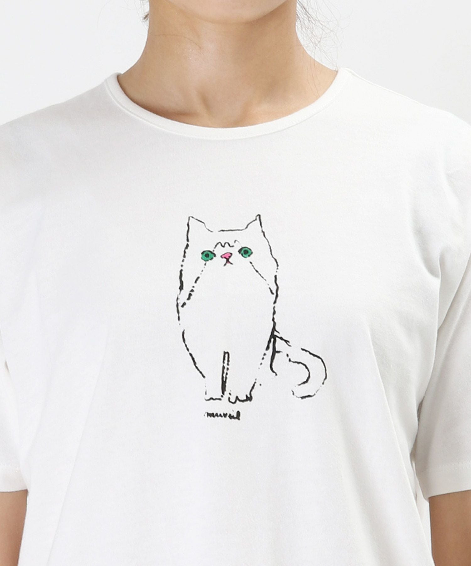 muveil Tシャツ　ネコ　猫　カットソー MUVEIL(ミュベール)】 PARIGOT別注 Onomichi Cat Tshirt｜PARIGOT