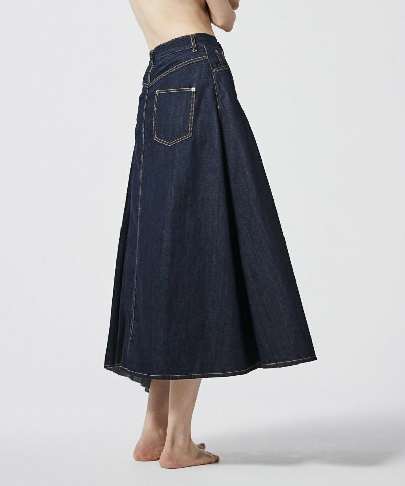 JAPAN DENIM(ジャパンデニム)】 EZUMI _ WRAP PLEATS DENIM SKIRT