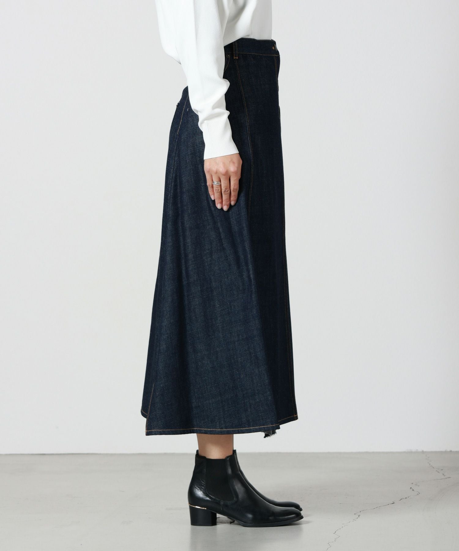 JAPAN DENIM(ジャパンデニム)】 EZUMI _ WRAP PLEATS DENIM SKIRT