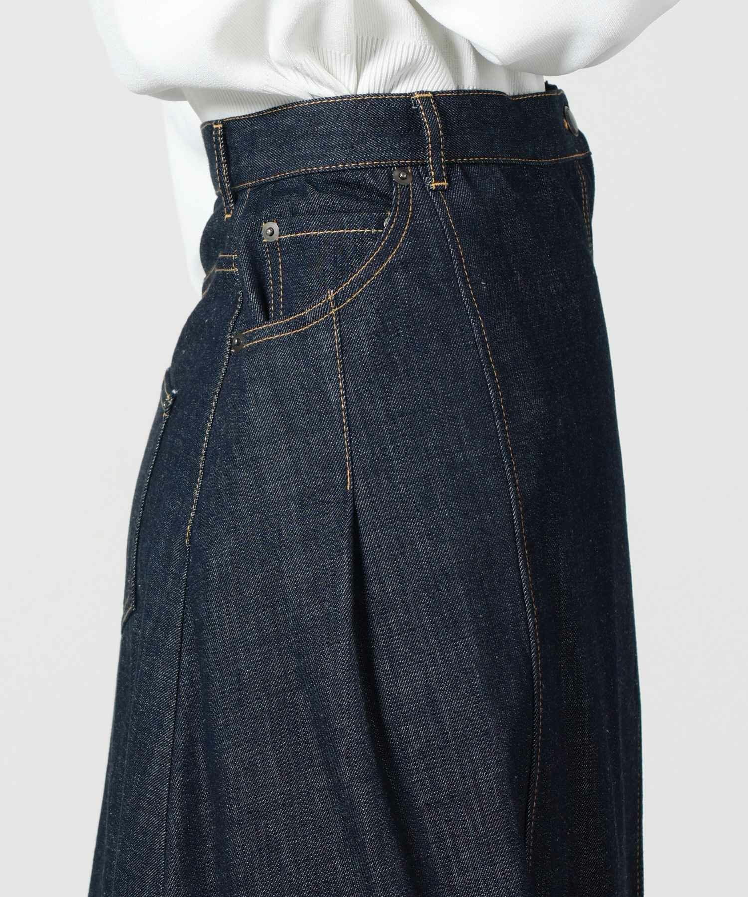 EZUMIラッププリーツデニムスカート JAPAN DENIM(ジャパンデニム)】 EZUMI _ WRAP PLEATS DENIM SKIRT