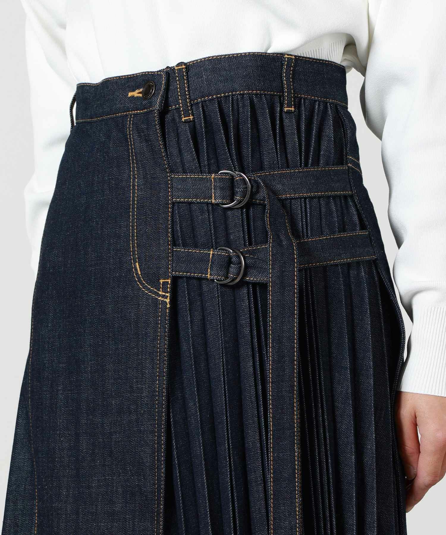 EZUMIラッププリーツデニムスカート WRAP PLEATS DENIM SKIRT | 日本発こだわりを極めた デニムブランド