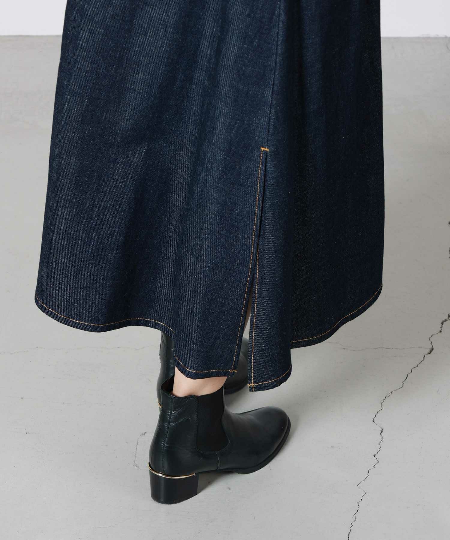 EZUMIラッププリーツデニムスカート JAPAN DENIM(ジャパンデニム)】 EZUMI _ WRAP PLEATS DENIM SKIRT