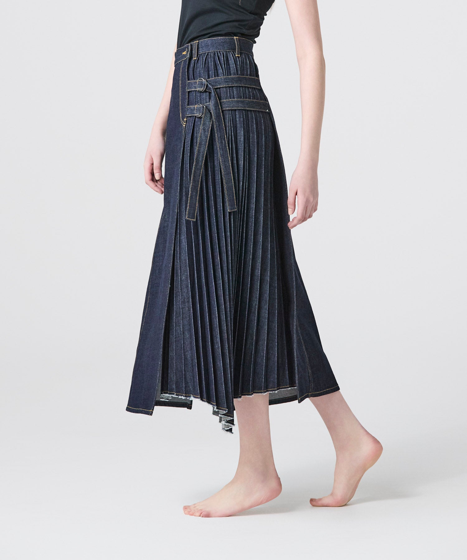 JAPAN DENIM(ジャパンデニム)】 EZUMI _ WRAP PLEATS DENIM SKIRT