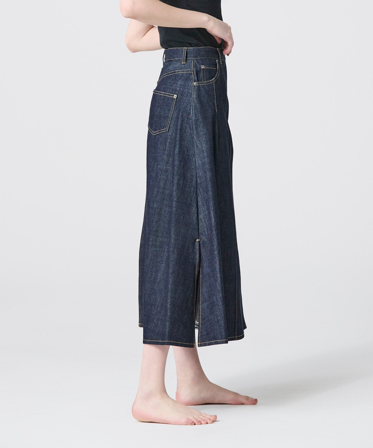JAPAN DENIM(ジャパンデニム)】 EZUMI _ WRAP PLEATS DENIM SKIRT