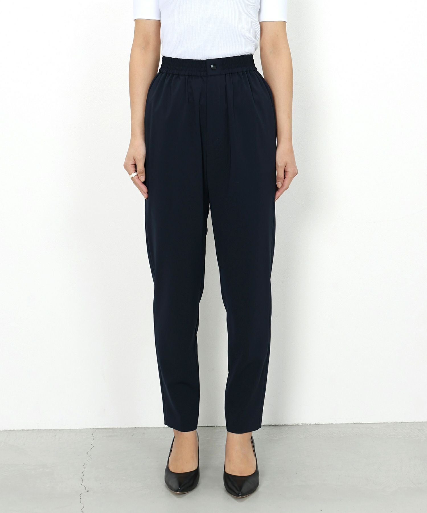HYKE ネイビー ストレートパンツ サイズ1 HYKE(ハイク)】 ≪Genderless≫ STRETCH TAPERED PANTS｜PARIGOT