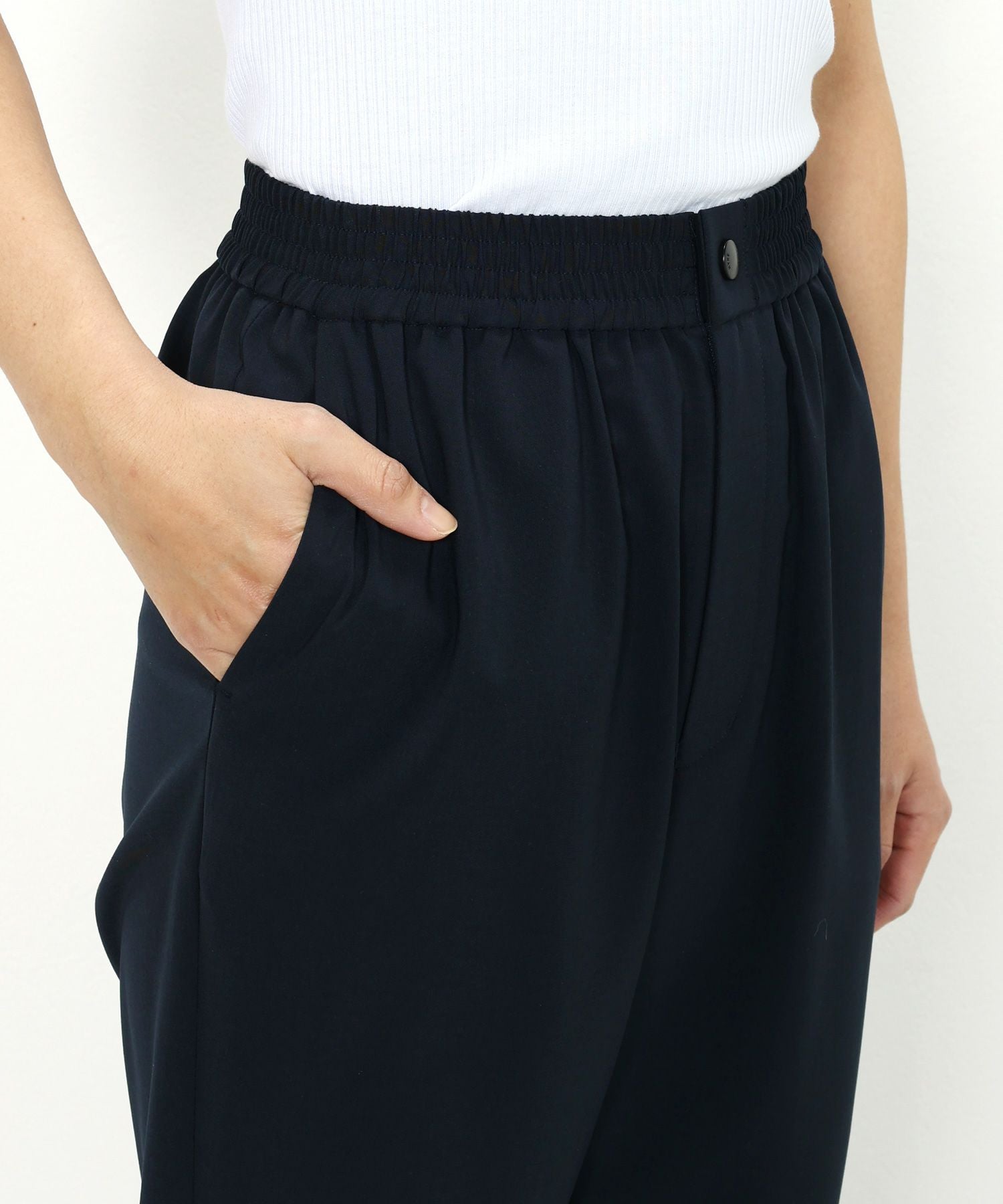 HYKE ネイビー ストレートパンツ サイズ1 HYKE(ハイク)】 ≪Genderless≫ STRETCH TAPERED PANTS｜PARIGOT