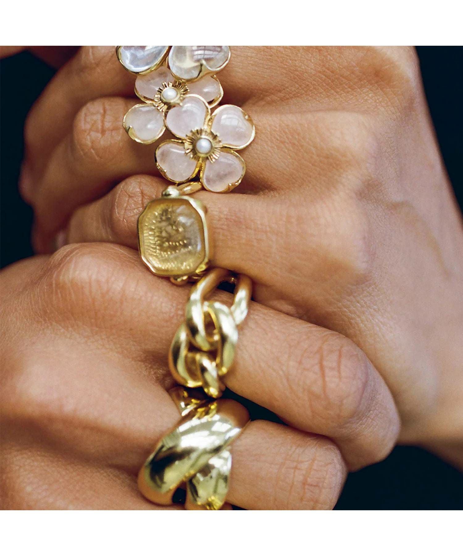 GOOSSENS Paris(ゴッサンスパリ)】 Cabochons squared ring｜PARIGOT