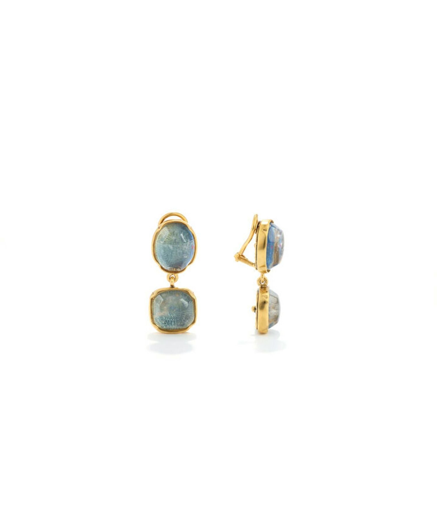 GOOSSENS Paris(ゴッサンスパリ)】 Cabochonstwo pendants earrings