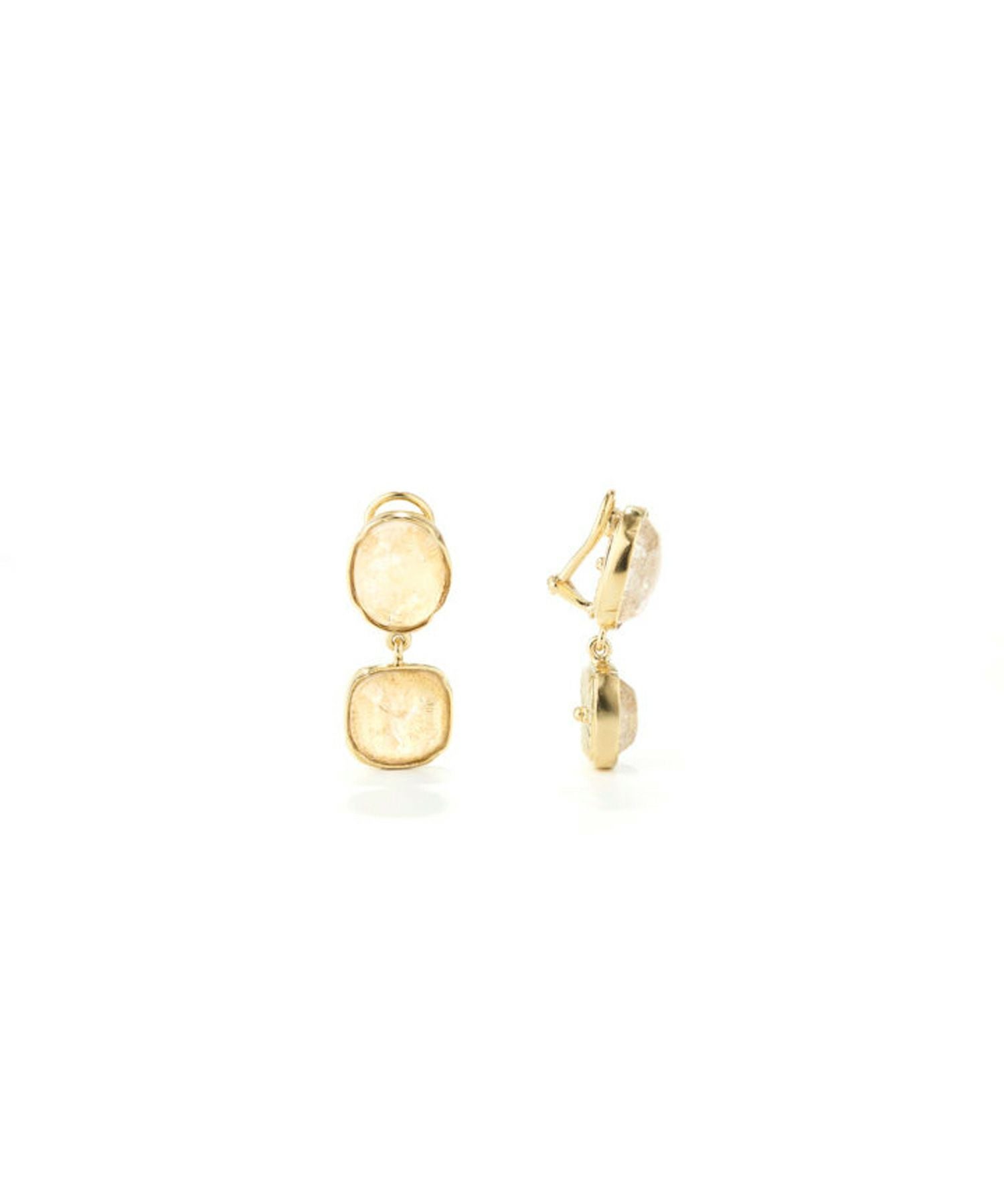 GOOSSENS Paris(ゴッサンスパリ)】 Cabochonstwo pendants earrings