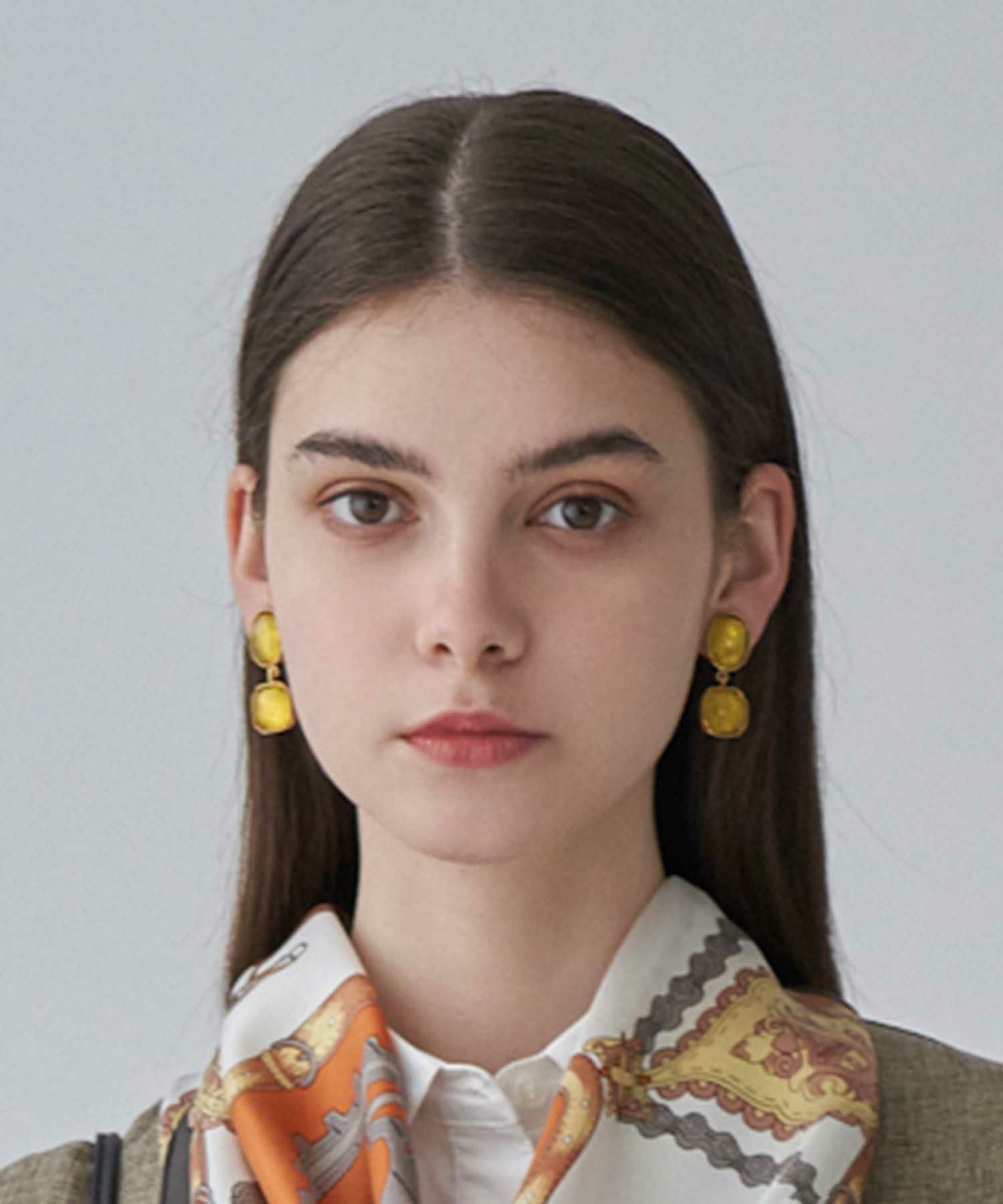 GOOSSENS Paris(ゴッサンスパリ)】 Cabochonstwo pendants earrings
