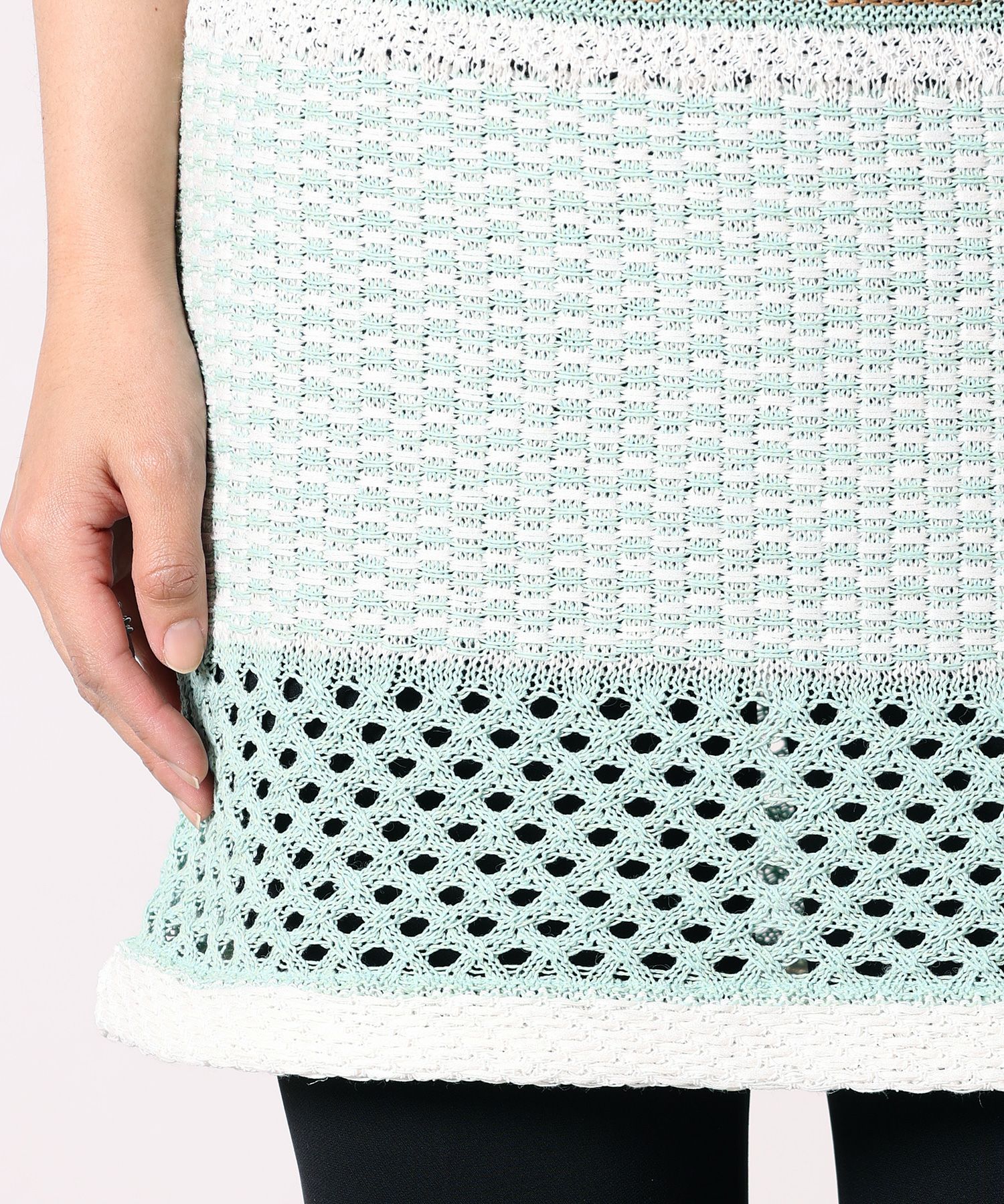 Mame Kurogouchi(マメ クロゴウチ)】 Bamboo Basket Pattern Knitted