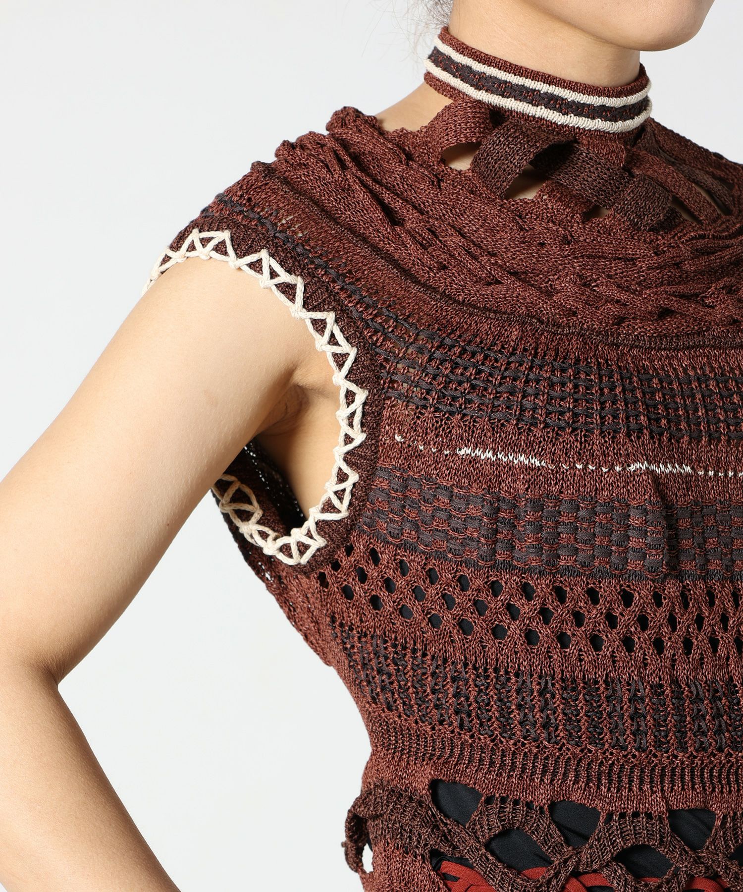 Mame Kurogouchi(マメ クロゴウチ)】 Bamboo Basket Pattern Knitted Mame Kurogouchi(マメ クロゴウチ)】 Bamboo Basket Pattern Knitted