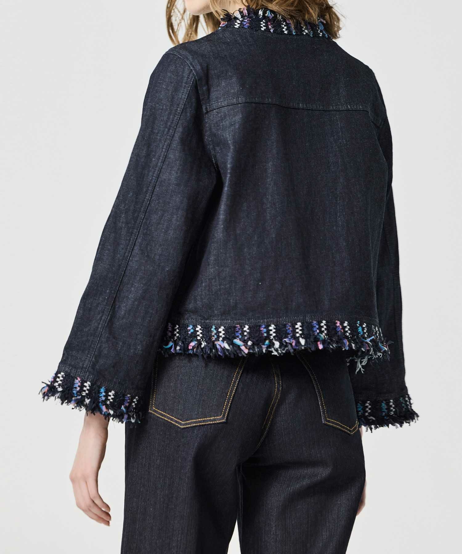 JAPAN DENIM(ジャパンデニム)】 COOHEM_TWEED FRINGE NO COLLAR JACKET