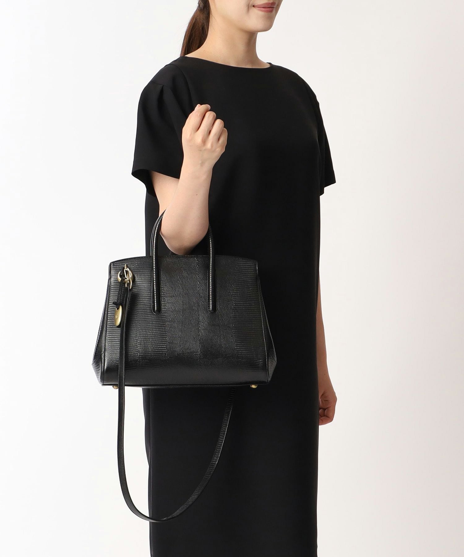 TOFF＆LOADSTONE　   Jolie Lizard (S) 　ブラック TOFF&LOADSTONE(トフアンドロードストーン)トートバッグ ジョリー