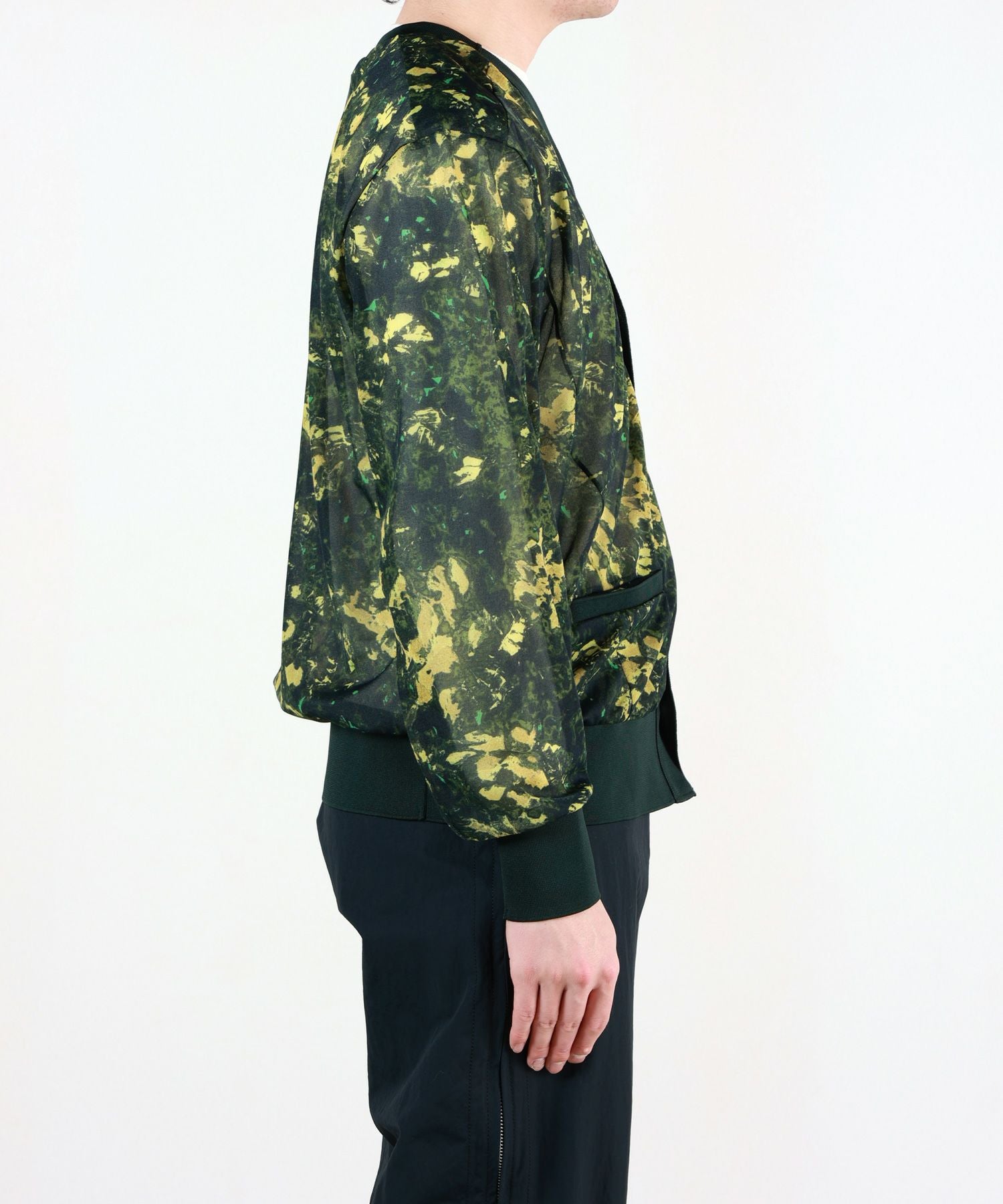 TOGA VIRILIS(トーガ ビリリース)】 SHEER JERSEY PRINT CARDIGAN