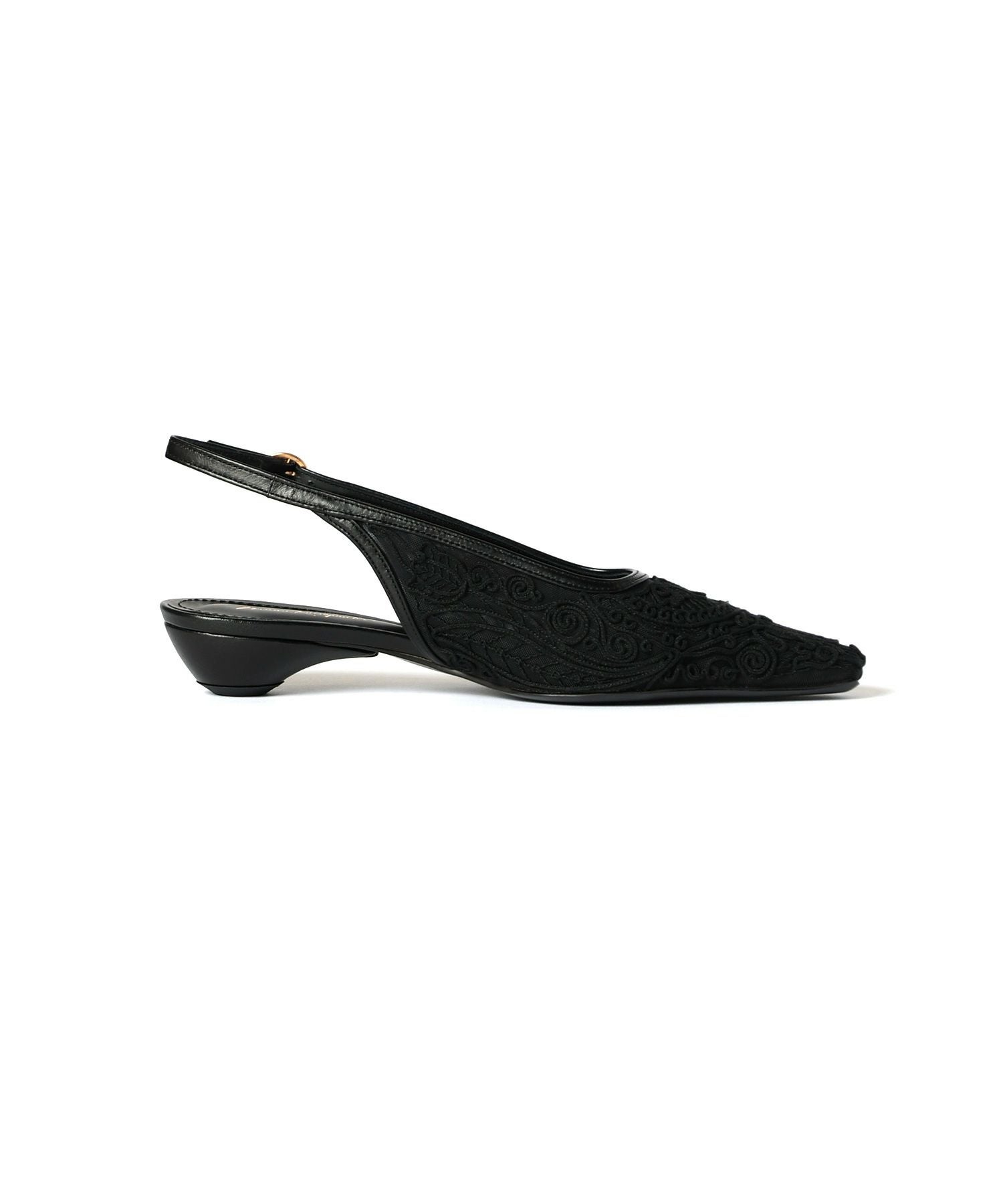 Mame Kurogouchi(マメ クロゴウチ)】 Cording Embroidery Sling Back