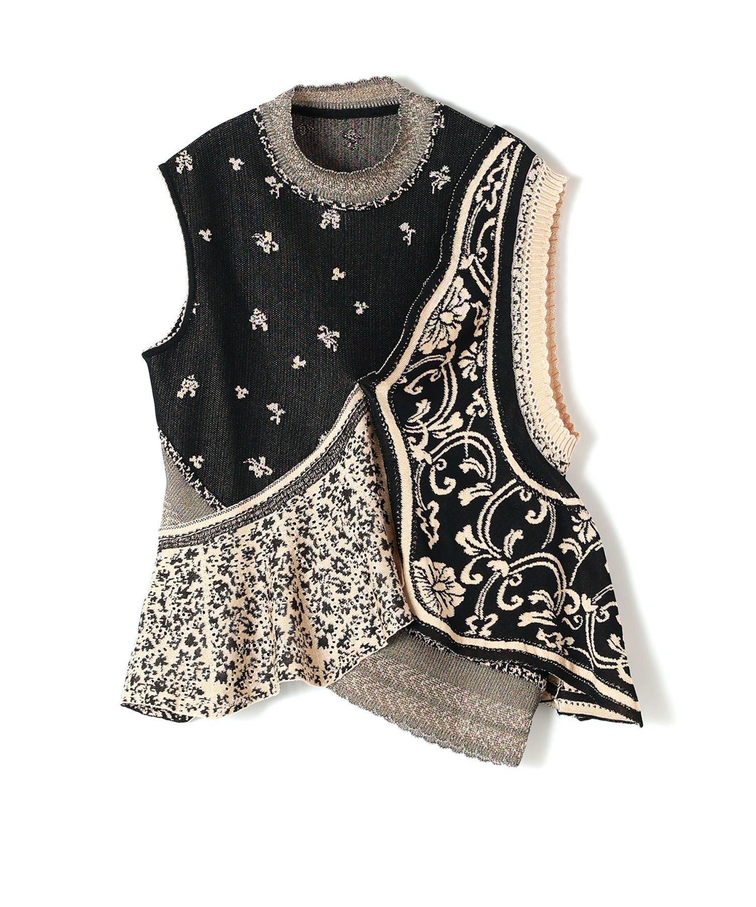 Mame Kurogouchi(マメ クロゴウチ)】 Asymmetric Pattern Knitted Top