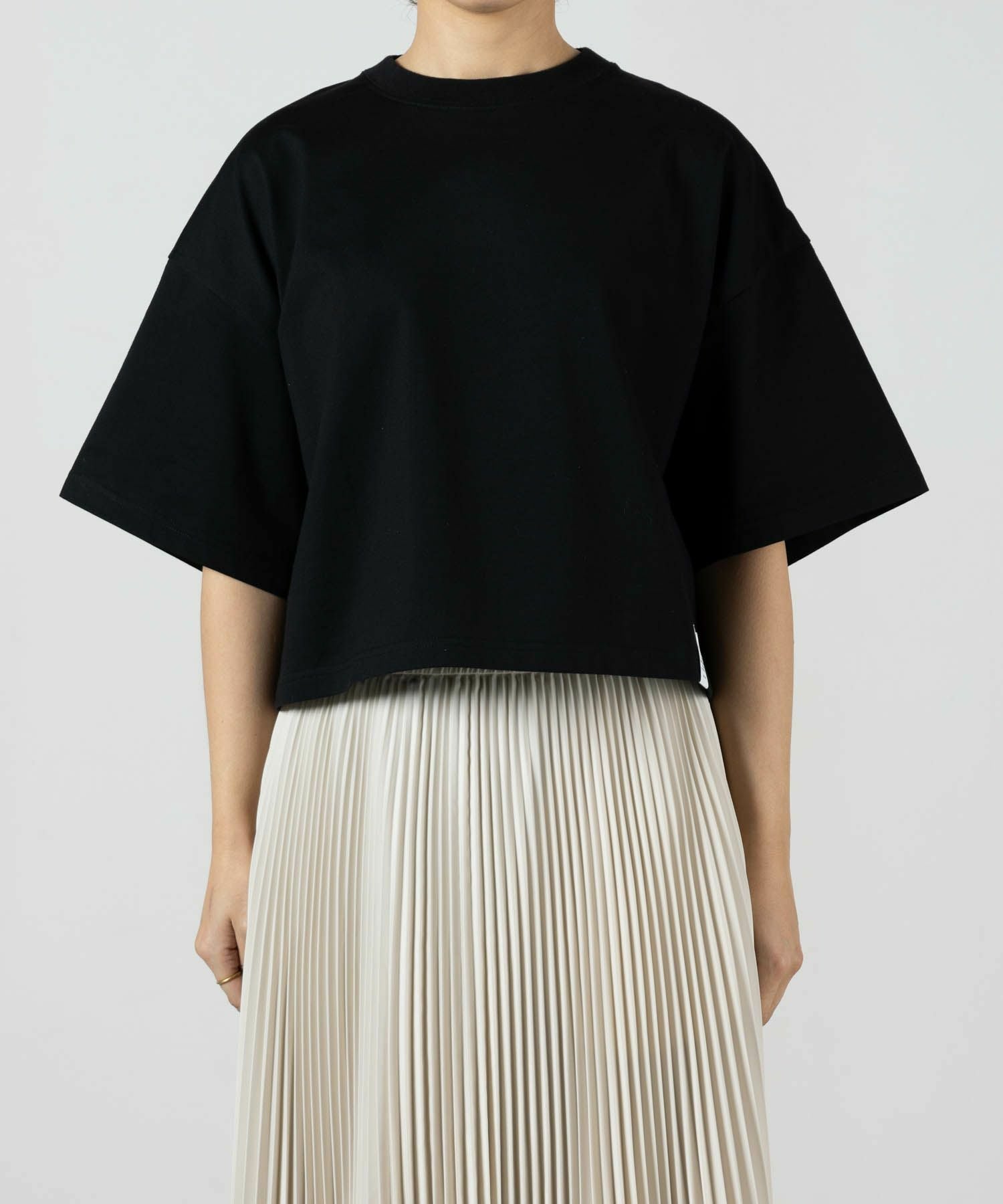 HYKE ハイク 24SS CROPPED SHORT-SLV TEE クロップドTシャツ 241-12378 パープル系 S CROPPED SHORT-SLV TEE-クロップショートスリーブTシャツ-HYKE（ハイク