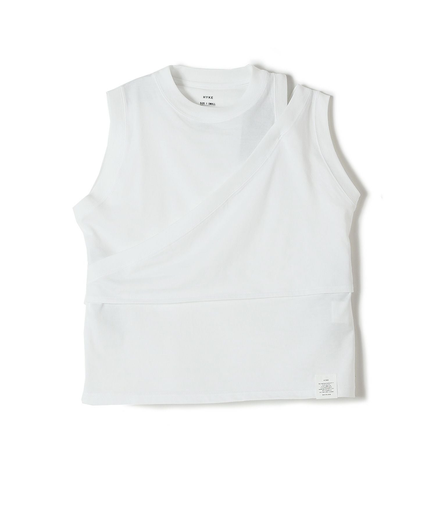 ハイク 24SS DOUBLE SHOULDER Tシャツ カットソー S 白 HYKE - ハイク 24SS DOUBLE SHOULDER Tシャツ カットソー S 白の通販