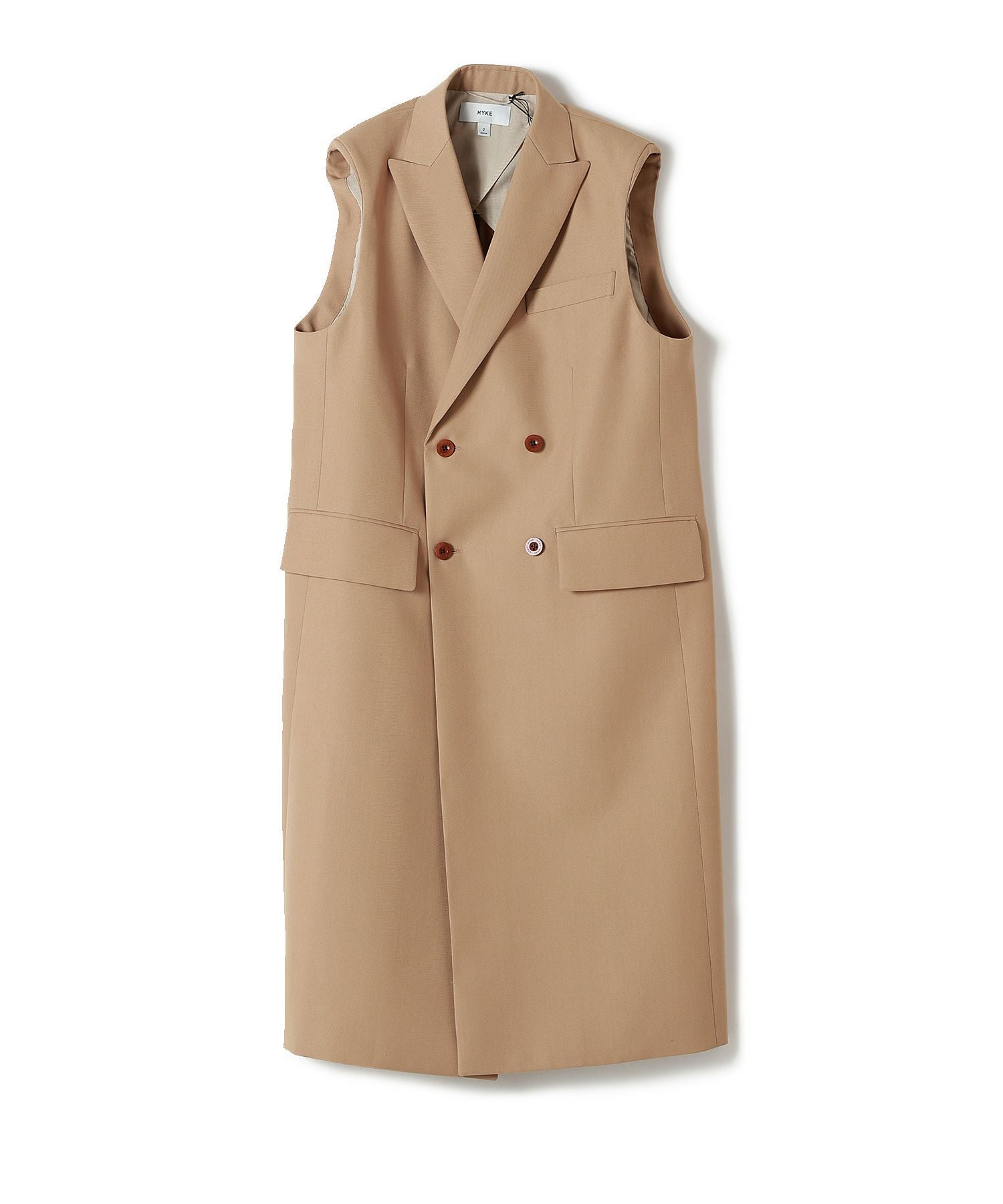 HYKE(ハイク)】DOESKIN DOUBLE-BREASTED SLEEVLESS BLAZER HYKE(ハイク)】DOESKIN DOUBLE-BREASTED SLEEVLESS BLAZER