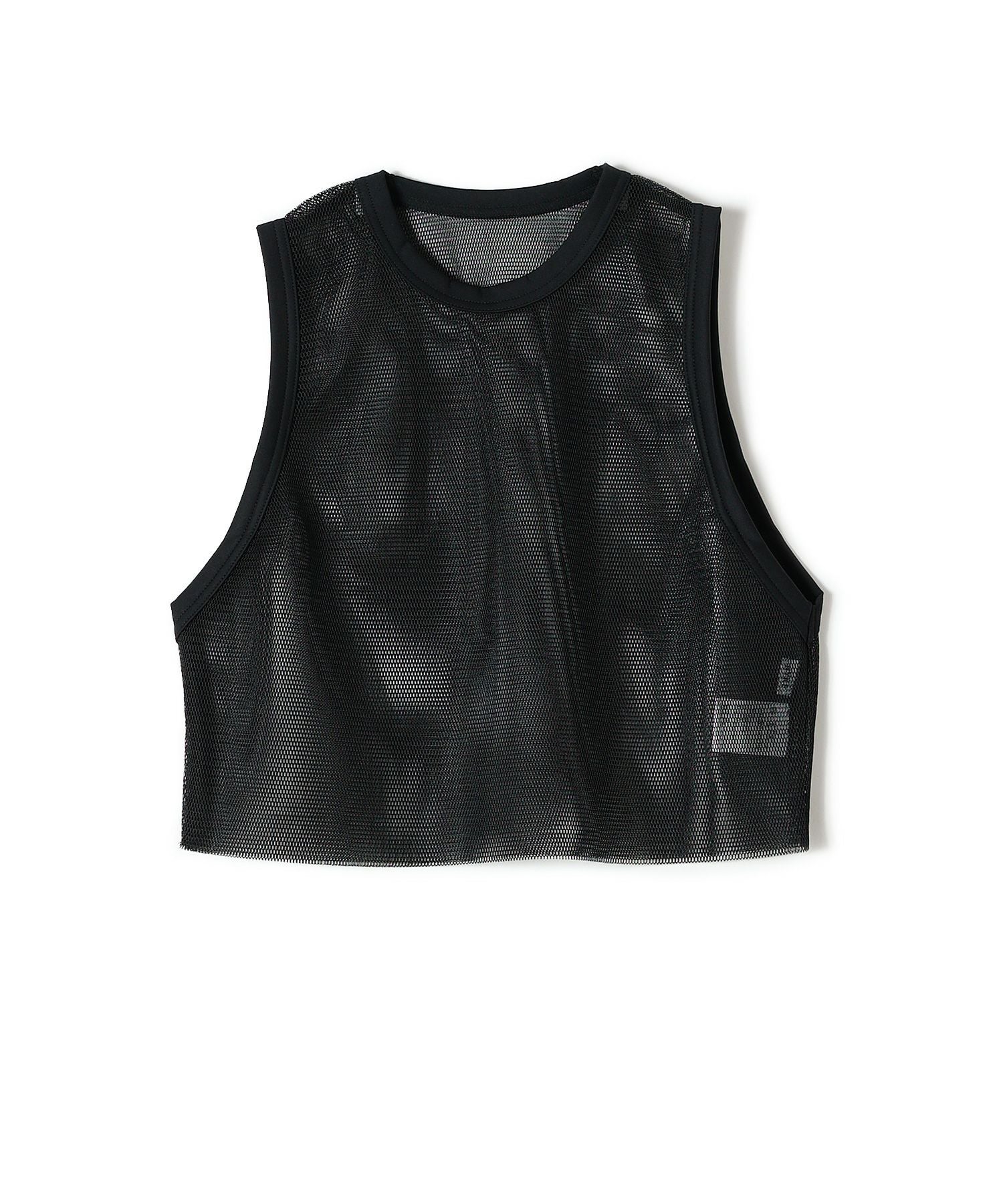 【美品】  HYKE / ハイク | 2024SS | MESH SLEEVELESS CROPPED TOP メッシュ スリーブレス クロップド トップス タンクトップ | F | ブラック | レディース HYKE - 【美品】 HYKE / ハイク | 2024SS | MESH SLEEVELESS CROPPED