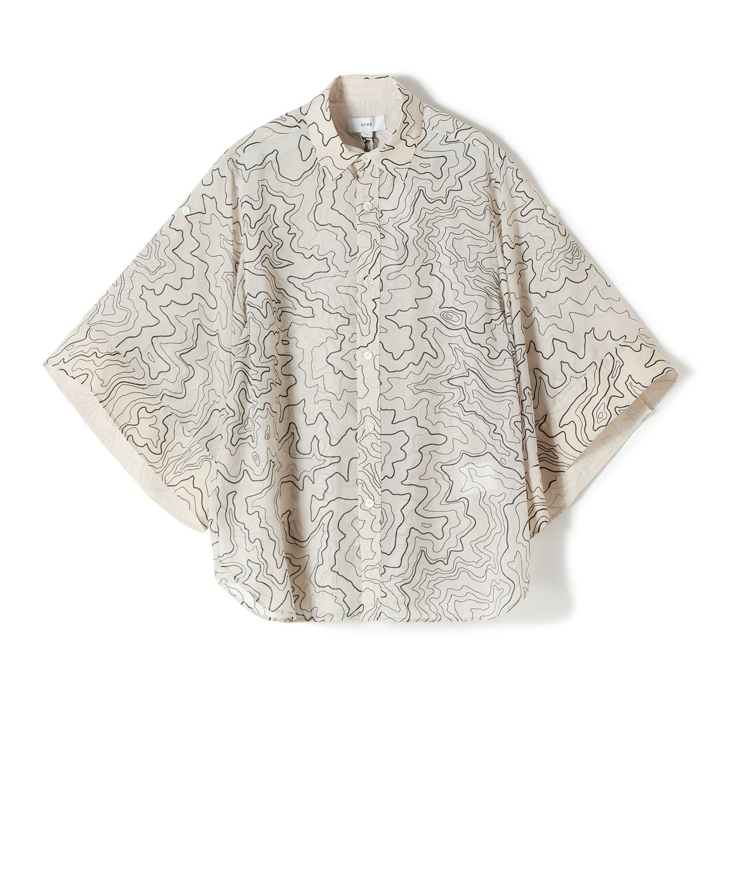 HYKE(ハイク)】 CONTOUR LINE BELL-SLEEVE SHIRT｜PARIGOT ONLINE