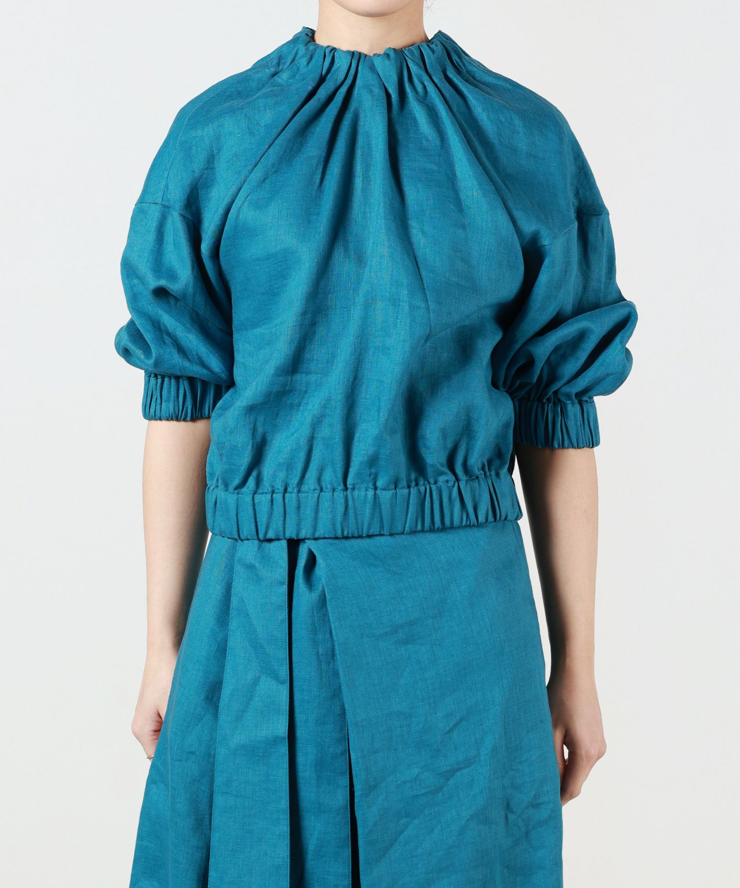 HYKE  TAFFETA SHIRRED TOP ブラウス HYKE TAFFETA SHIRRED TOP ブラウス