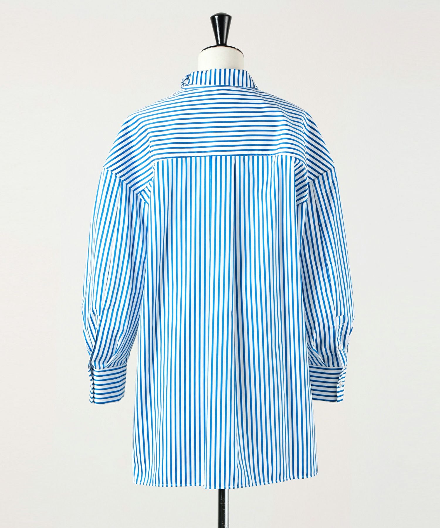 ENFOLD(エンフォルド)】 STRIPE STAND-NECK WIDE-SHOULDER SHIRT