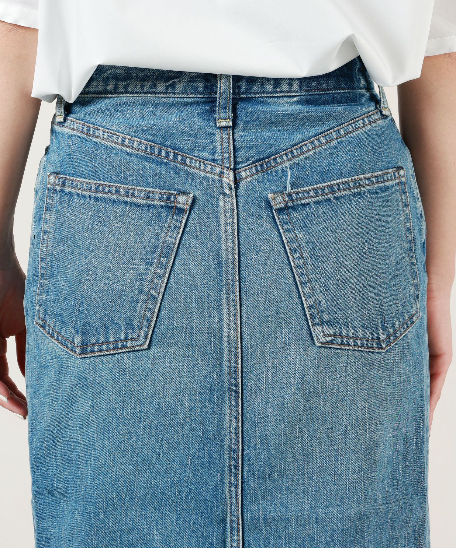 HYKEデニム膝下スカートＭＮ595 HYKE(ハイク)】 DENIM MIDI SKIRT｜PARIGOT ONLINE（パリゴオンライン）