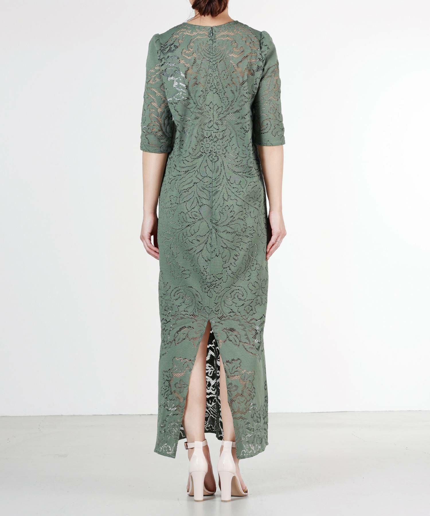 AMERI(アメリ)】PARIGOT別注 JACQUARD RUSSELL LACE DRESS｜PARIGOT