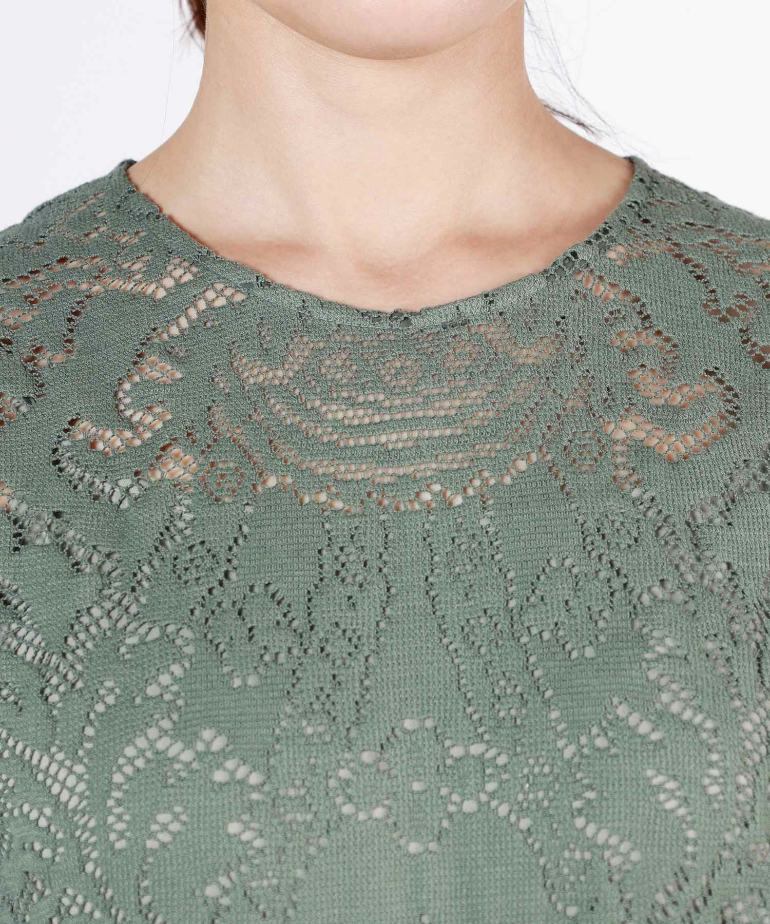 極美品⭐︎AMERI　ジャガードラッセルレースドレス　白系　M AMERI(アメリ)】PARIGOT別注 JACQUARD RUSSELL LACE DRESS｜PARIGOT