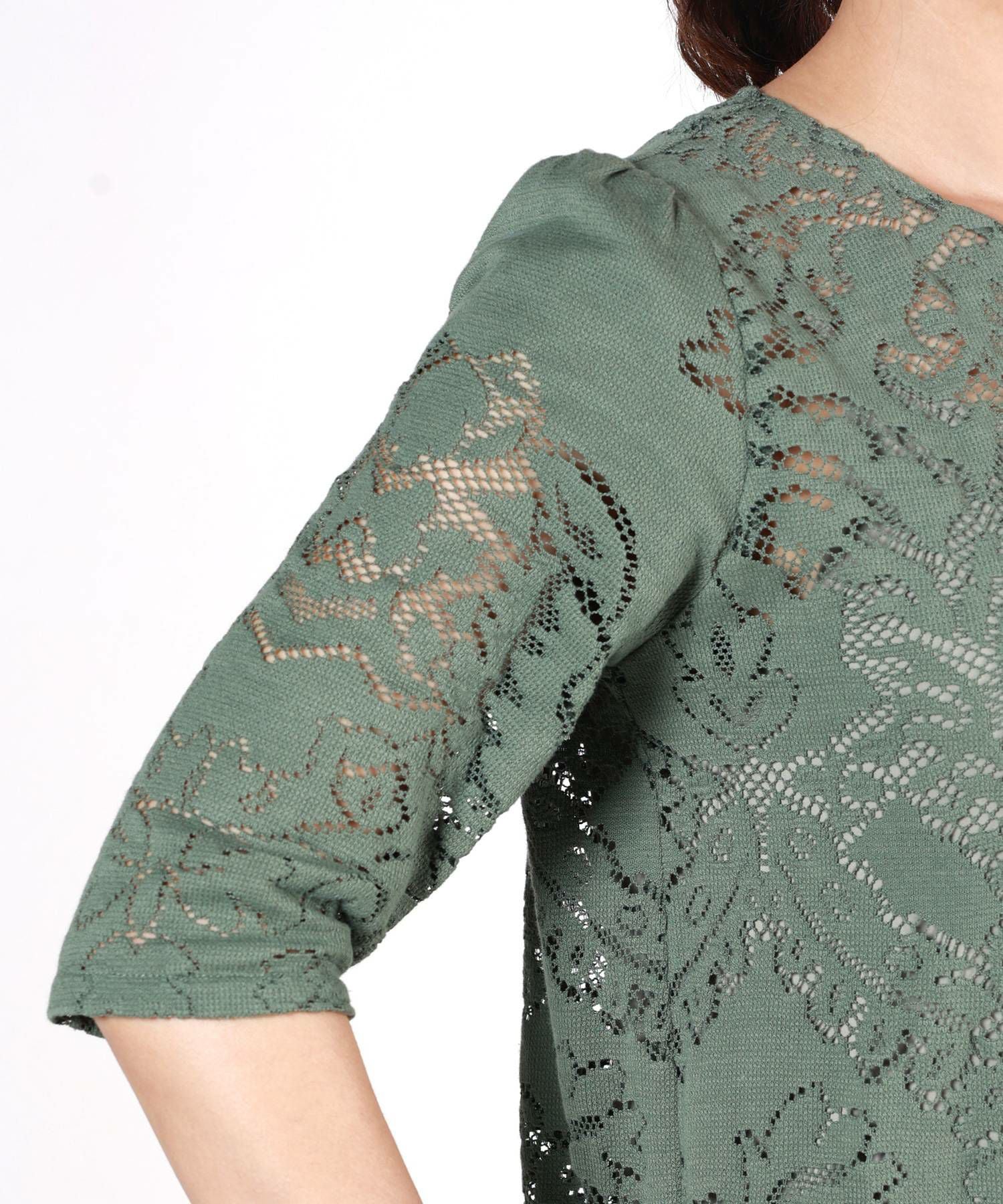 AMERI(アメリ)】PARIGOT別注 JACQUARD RUSSELL LACE DRESS｜PARIGOT