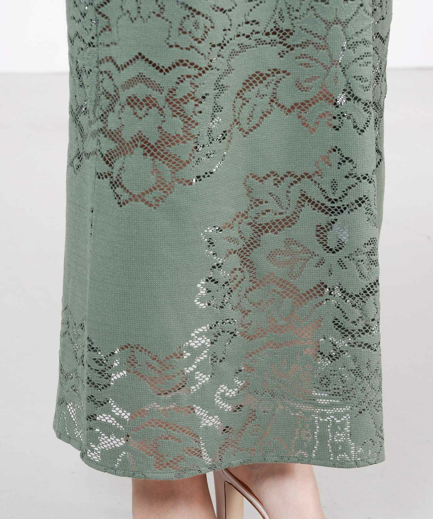 AMERI(アメリ)】PARIGOT別注 JACQUARD RUSSELL LACE DRESS｜PARIGOT