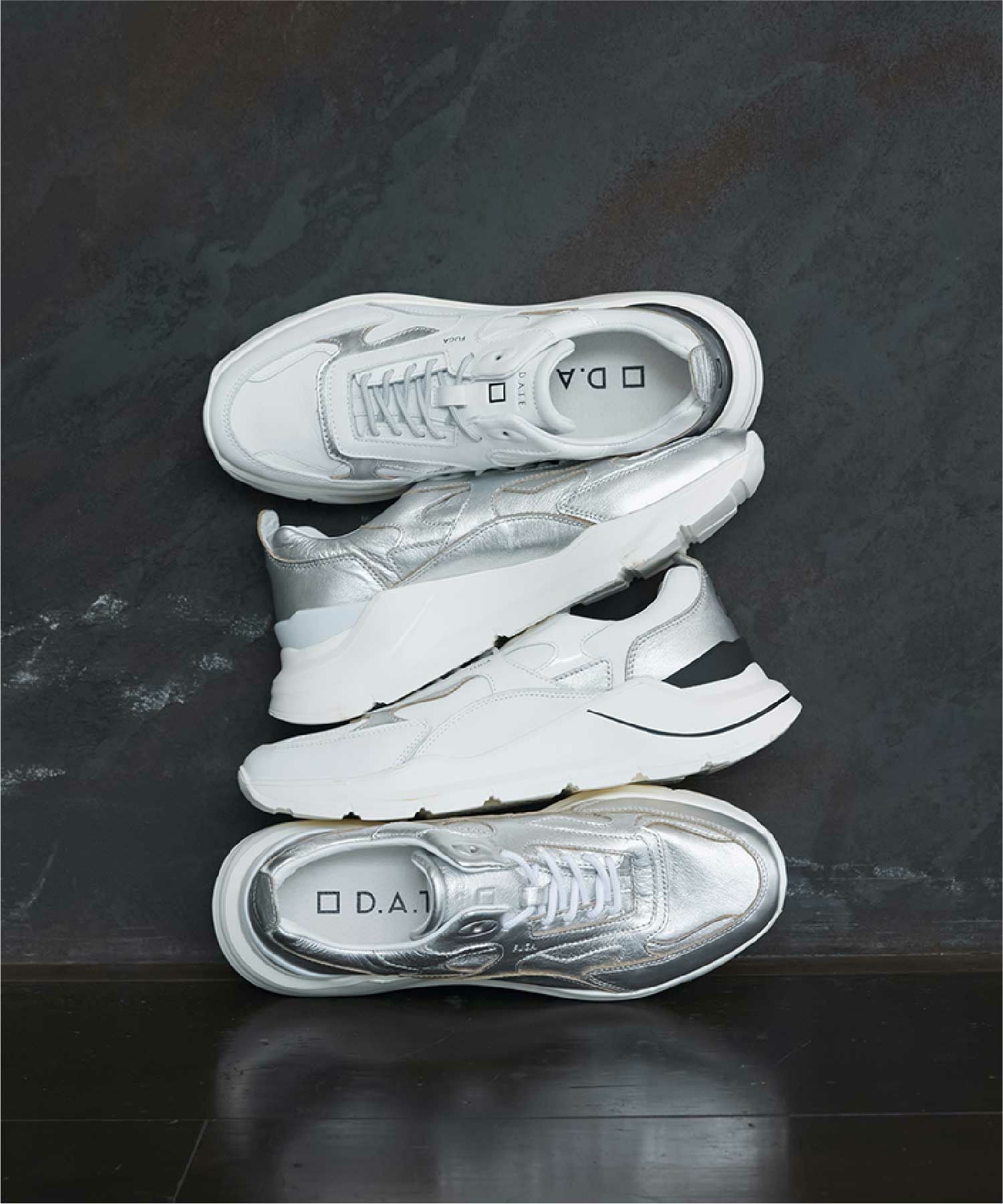 D.A.T.E.(デイト)】 PARIGOT別注 FG限定カラー“LEATHER SILVER”(36～43