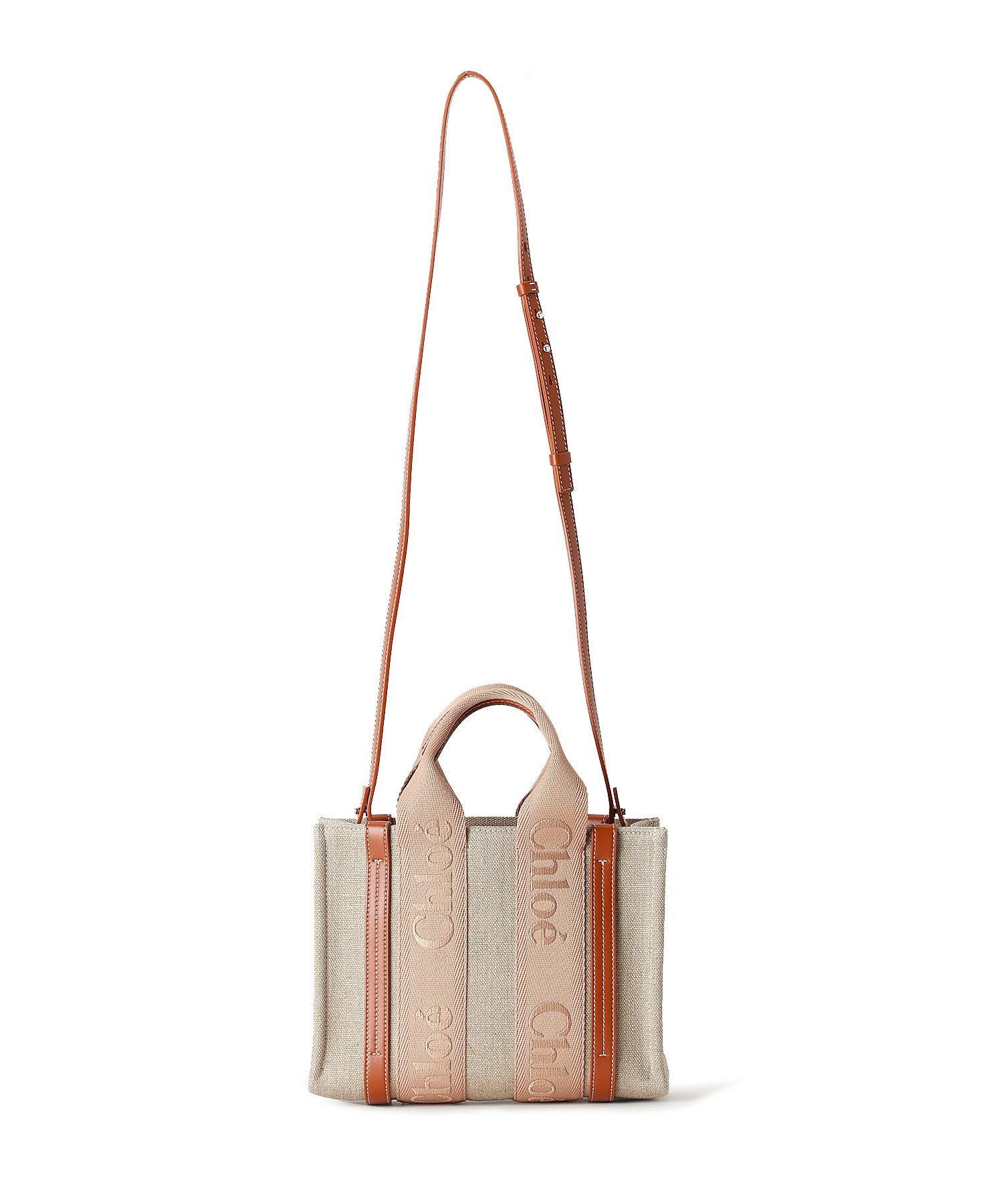 Chloe(クロエ)】 リネン製WOODYスモールトートバッグ｜PARIGOT ONLINE