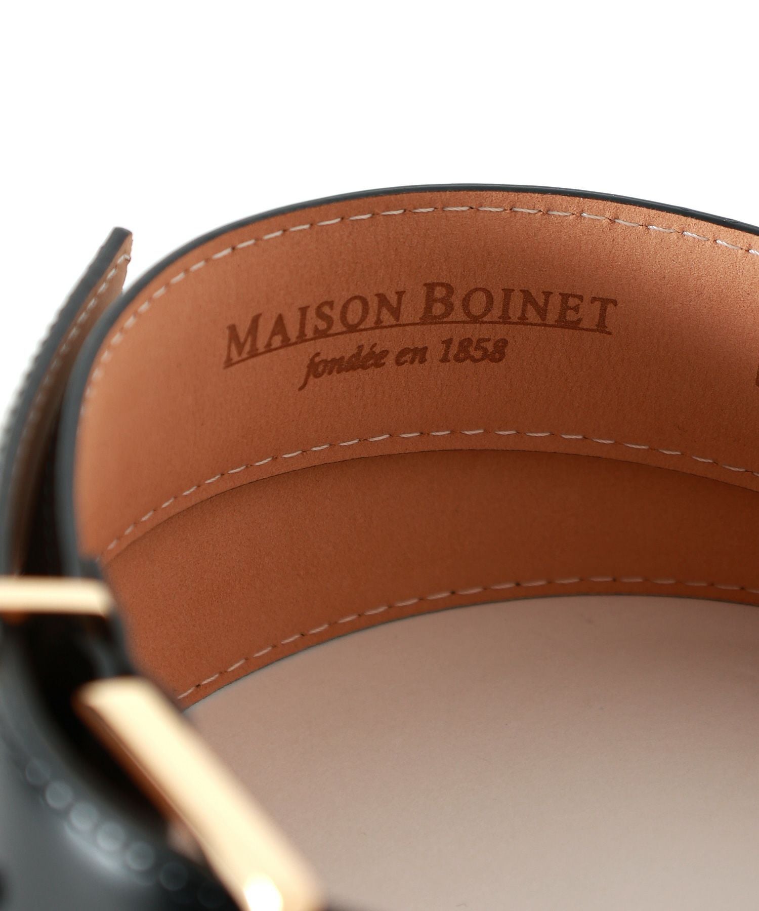 MAISON BOINET(メゾンボワネ)】 ゴールドバックルレザーベルト