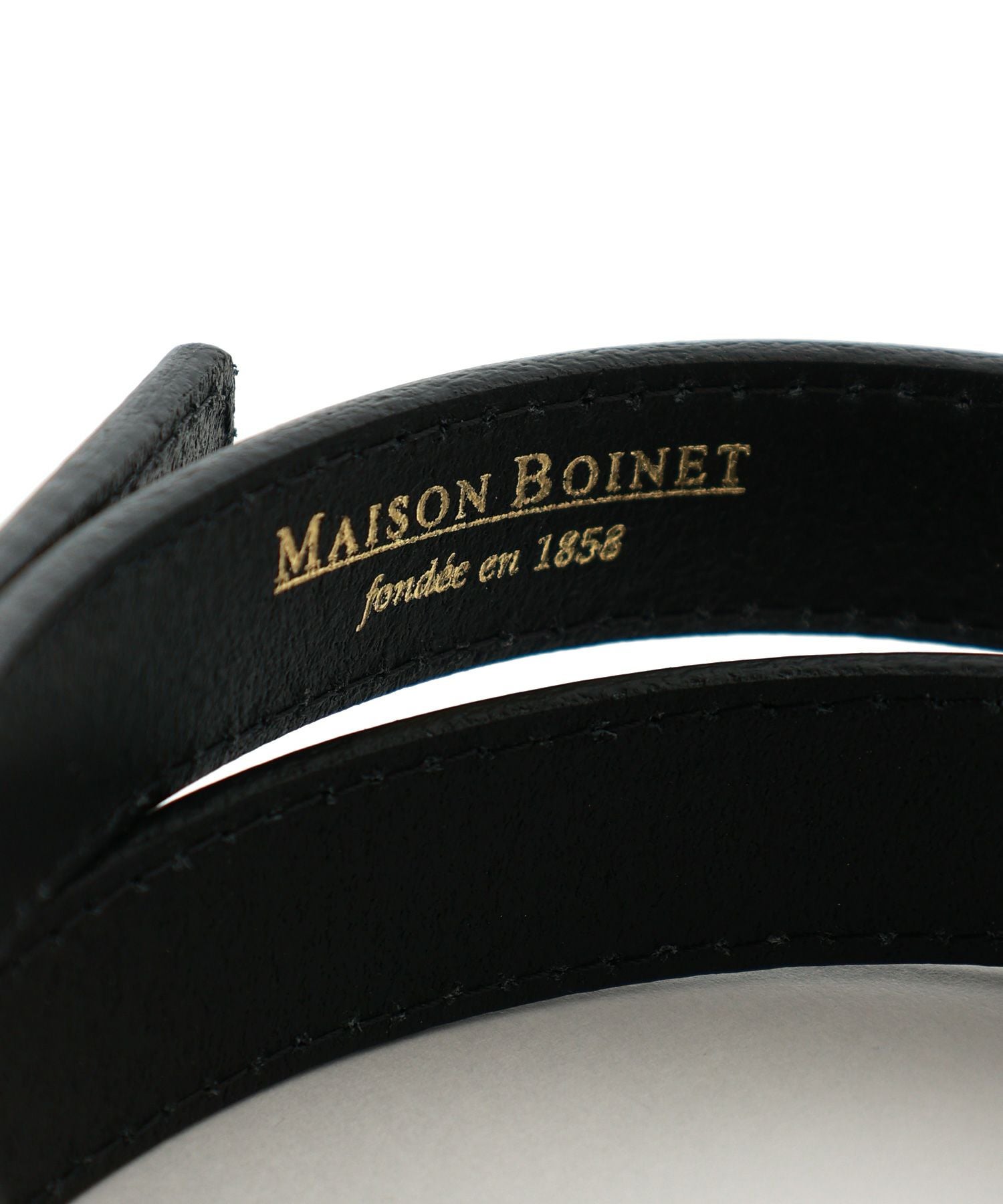 MAISON BOINET(メゾンボワネ)】 ゴールドバックルレザーベルト