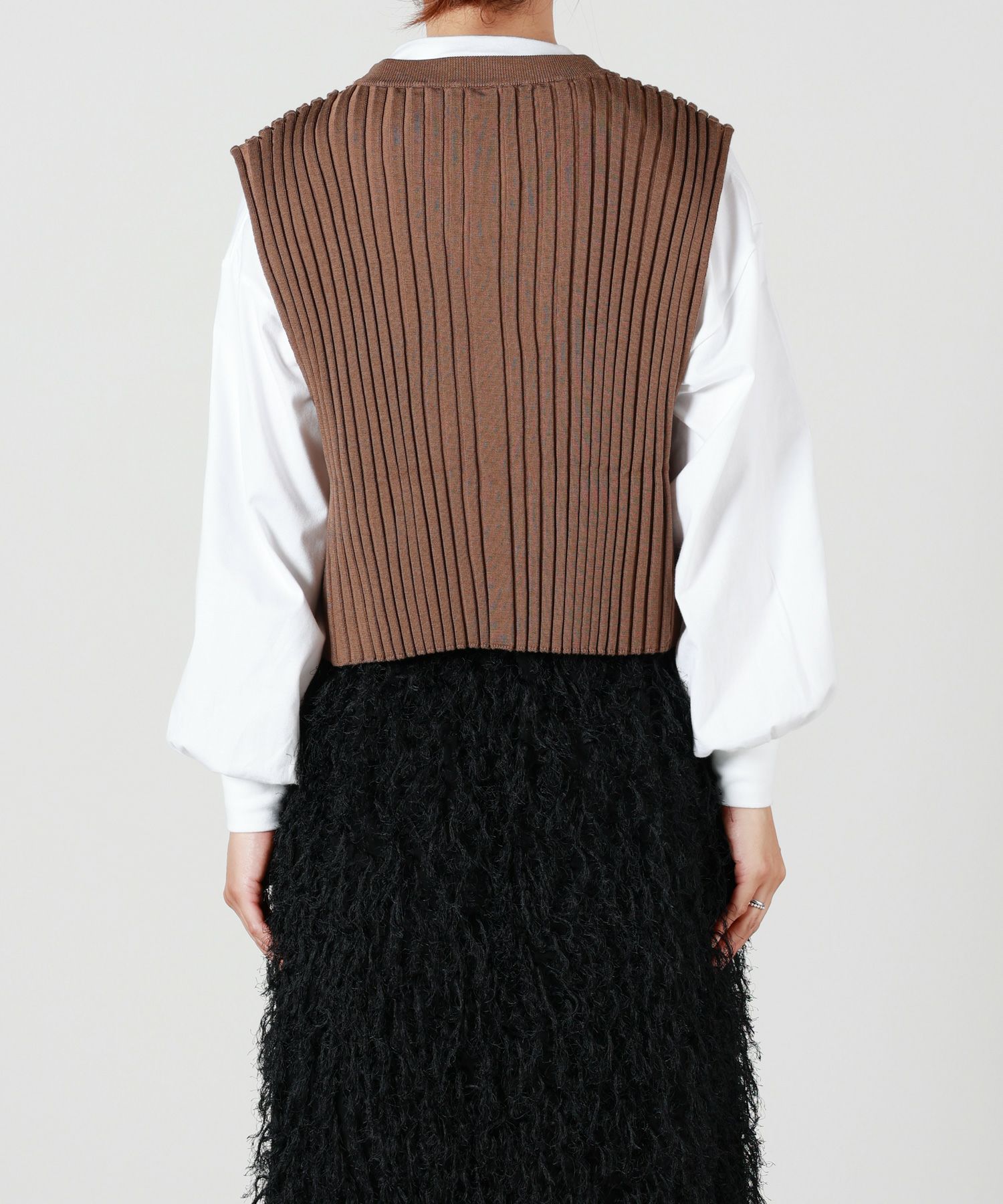 完売入手困難‼️今期新品タグ付き★HYKE RIBBED VEST リブベスト黒 RIBBED KNIT WOOL VEST-リブニットウールベスト-HYKE（ハイク）通販