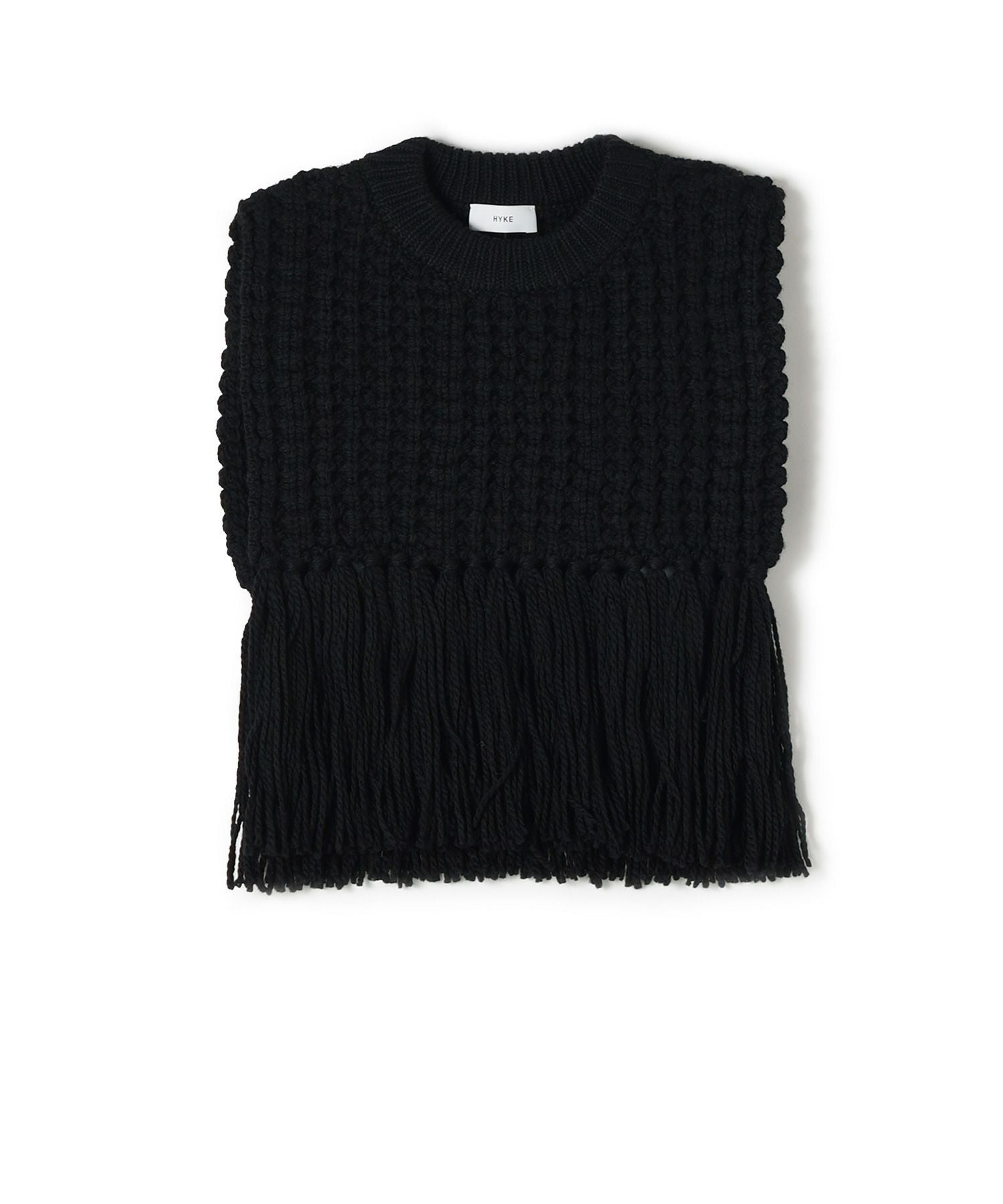 HYKE(ハイク)】 WAFFLE KNIT SWEATER TOP WITH FRINGE｜PARIGOT ONLINE