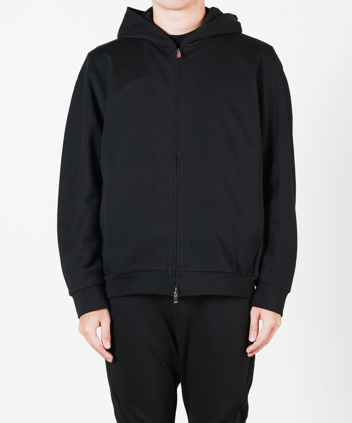 00s ATTACHMENT ダブルジップパーカー ATTACHMENT(アタッチメント)】 CO/PE DOUBLE KNIT ZIP UP HOODIE