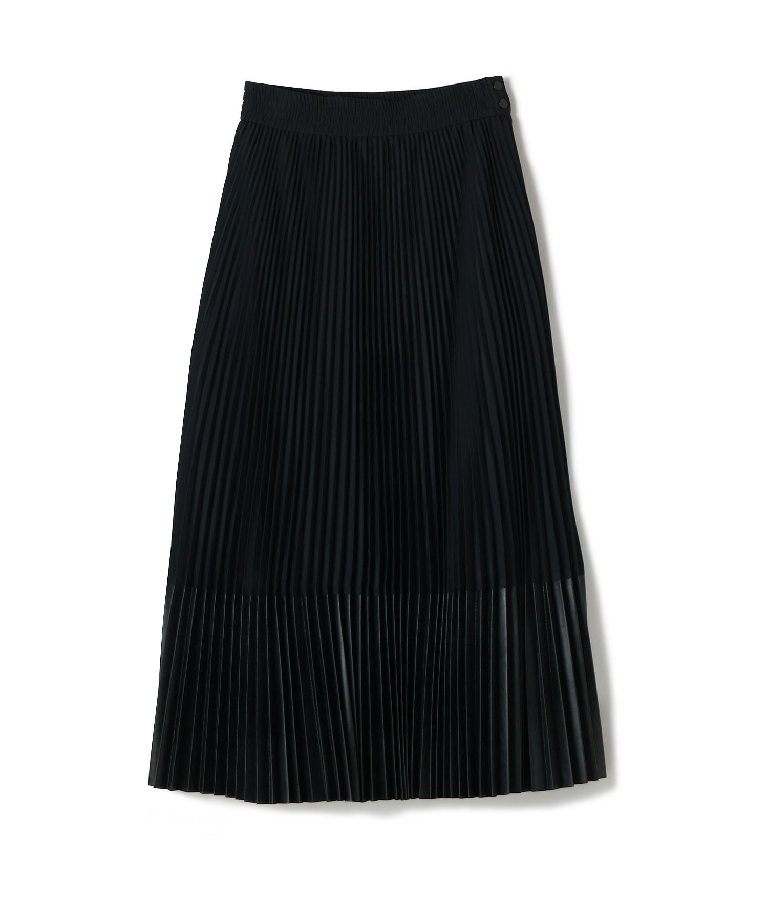 HYKE(ハイク)】 TAFFETA×ECO-LEATHER PLEATED SKIRT｜PARIGOT ONLINE