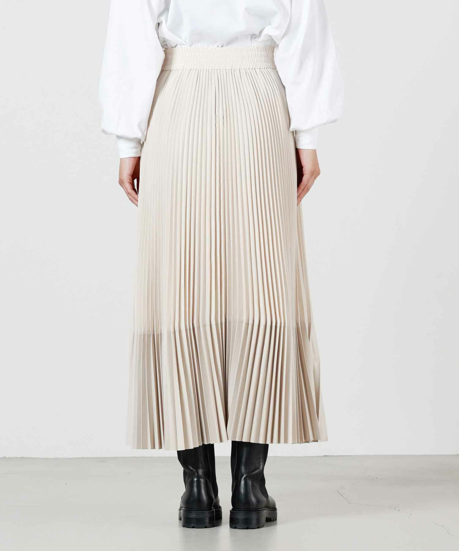 HYKE(ハイク)】 TAFFETA×ECO-LEATHER PLEATED SKIRT｜PARIGOT ONLINE