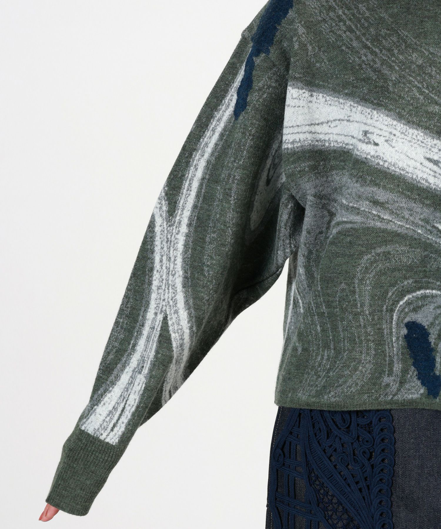 Mame Kurogouchi(マメ クロゴウチ)】 Marble Pattern High Neck