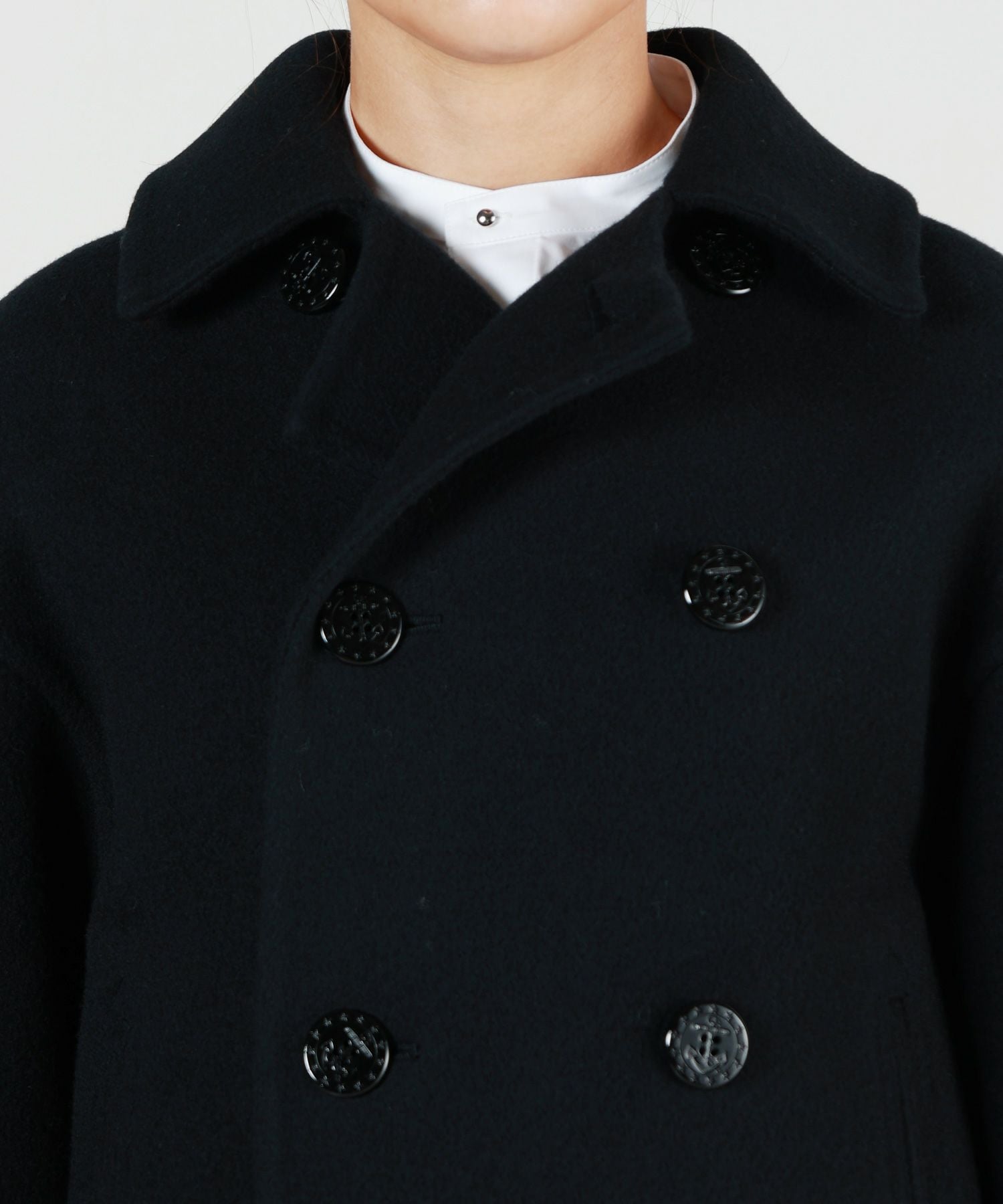 HYKE ブラック ピーコート サイズ1 DOUBLE FACE PEA COAT 17467 | HYKE (Women