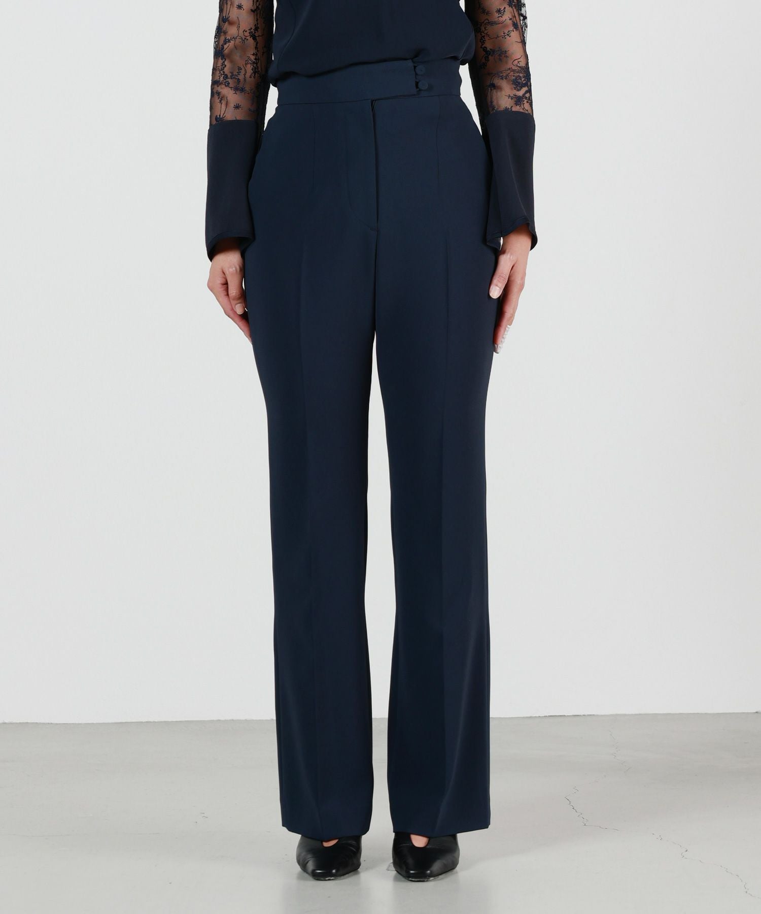 Mame Kurogouchi(マメ クロゴウチ)】 Acetate Polyester High Waisted